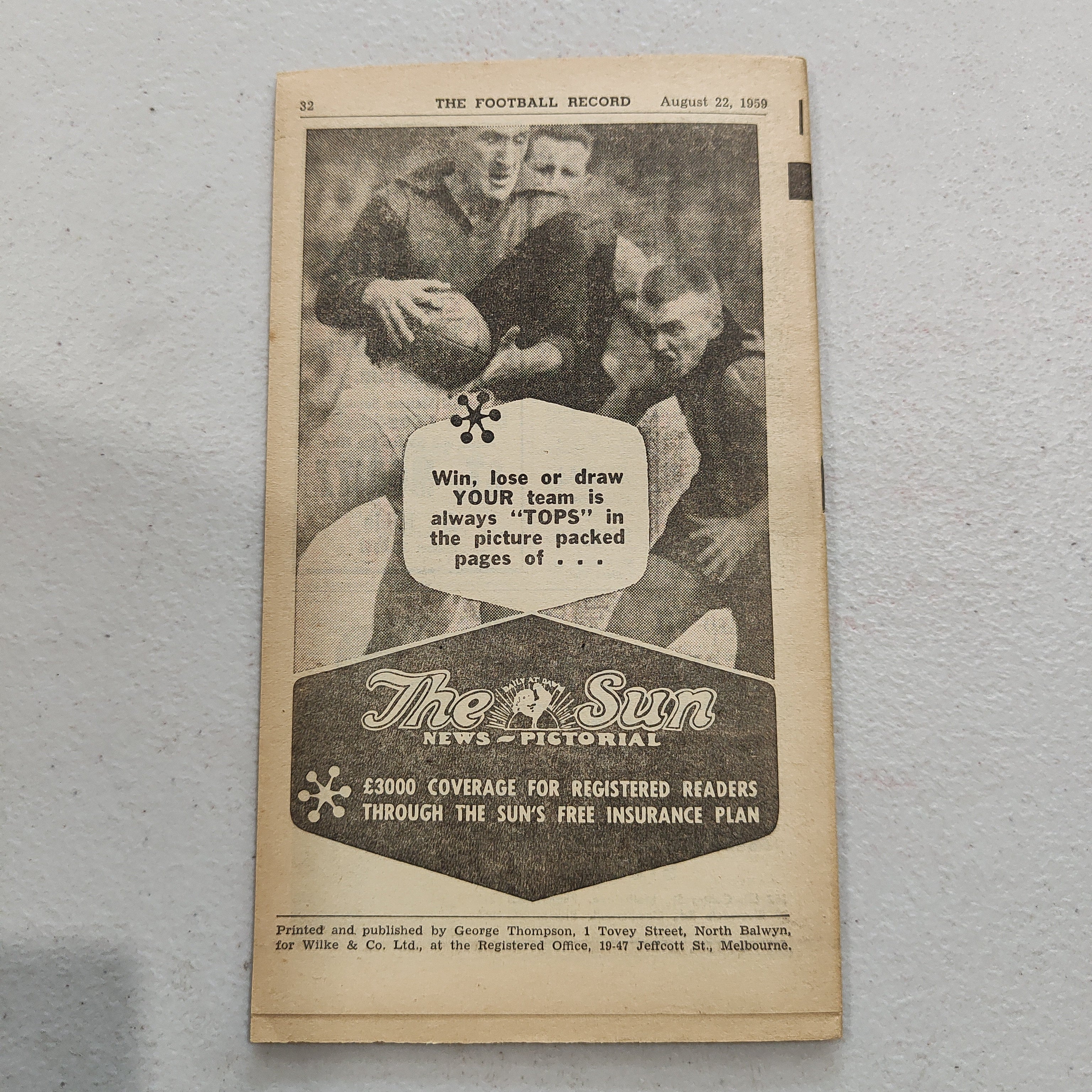 VFL 1959 August 22 Melbourne v Geelong Football Record - Image 3