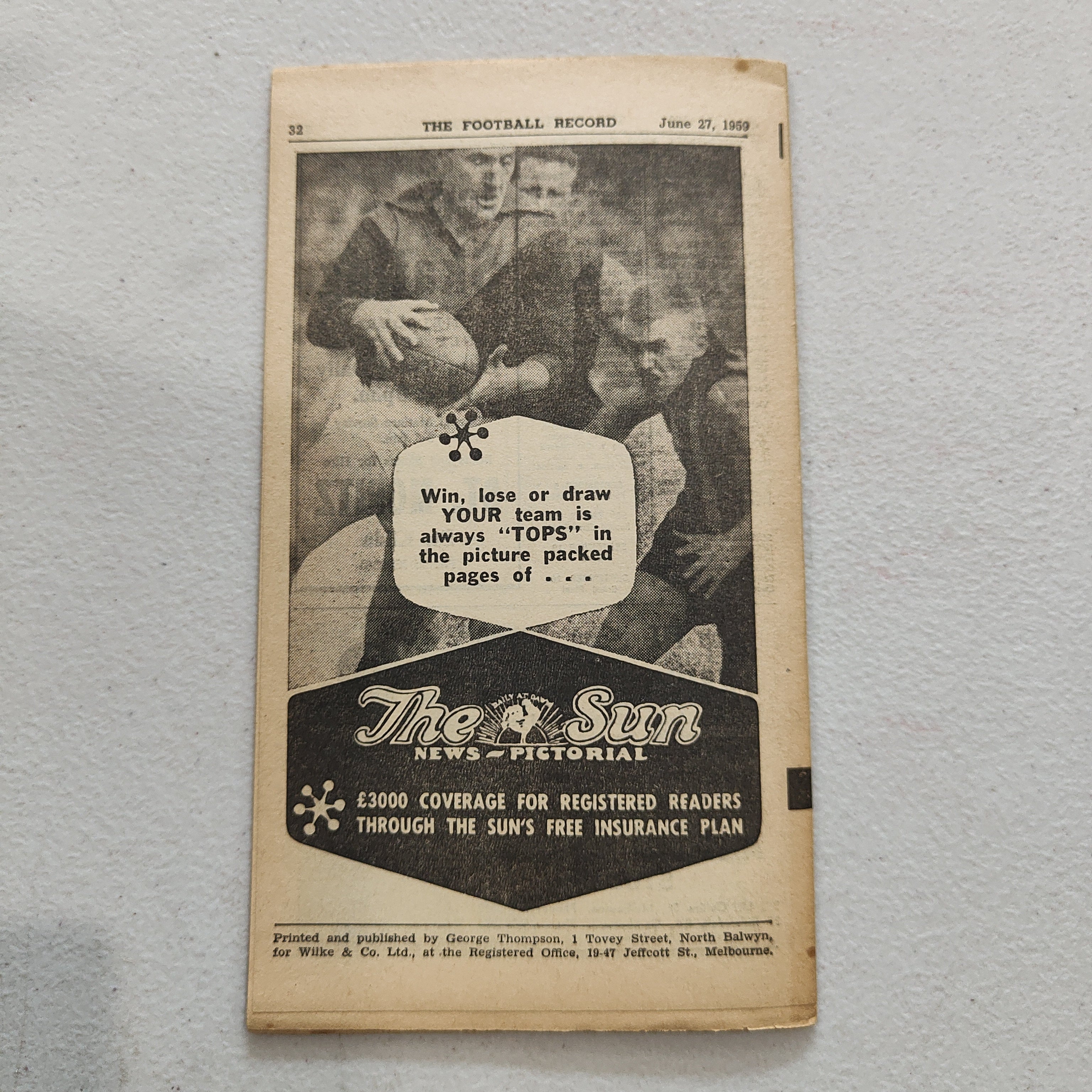 VFL 1959 June 27 St Kilda v Geelong Football Record - Image 3