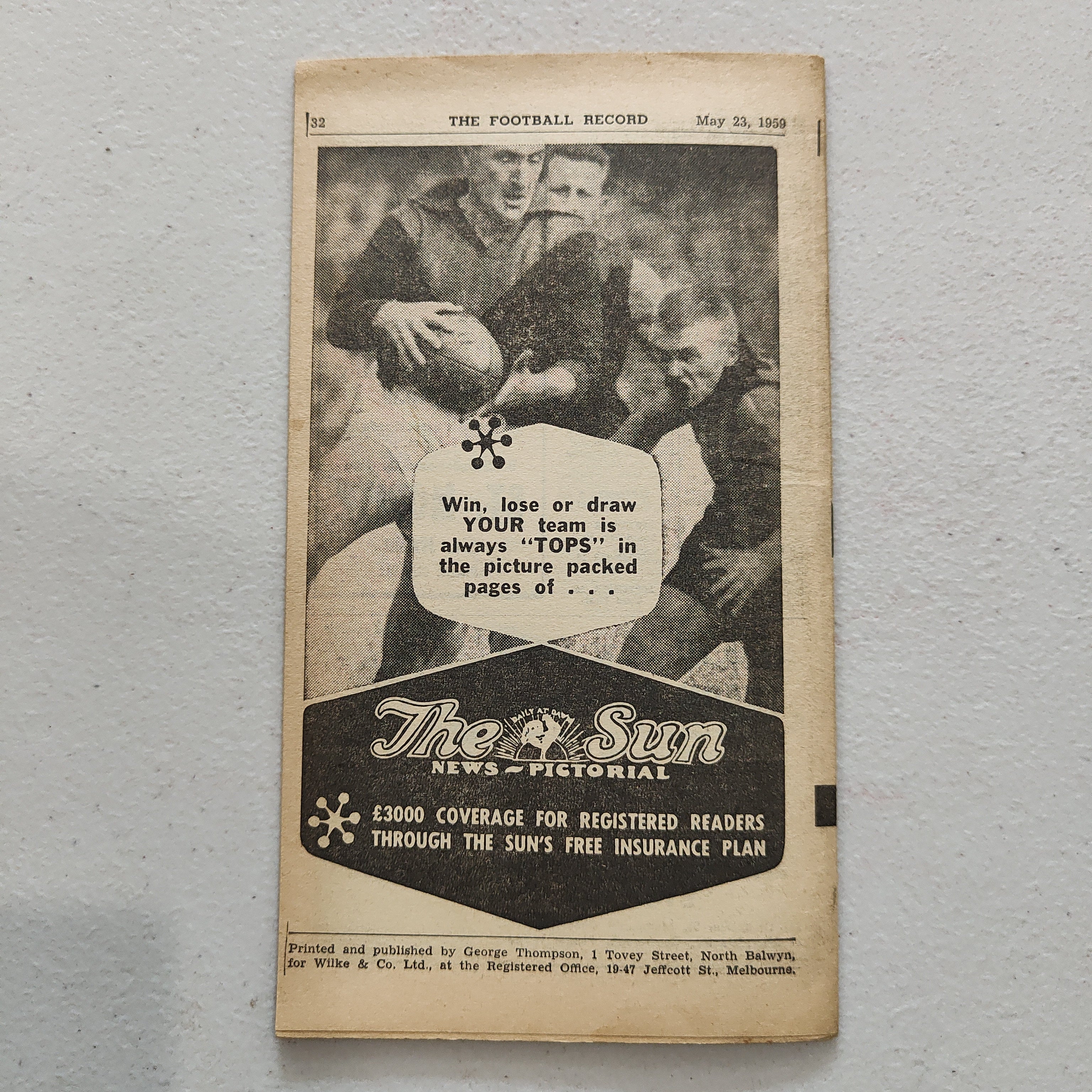 VFL 1959 May 23 Essendon v Geelong Football Record - Image 3