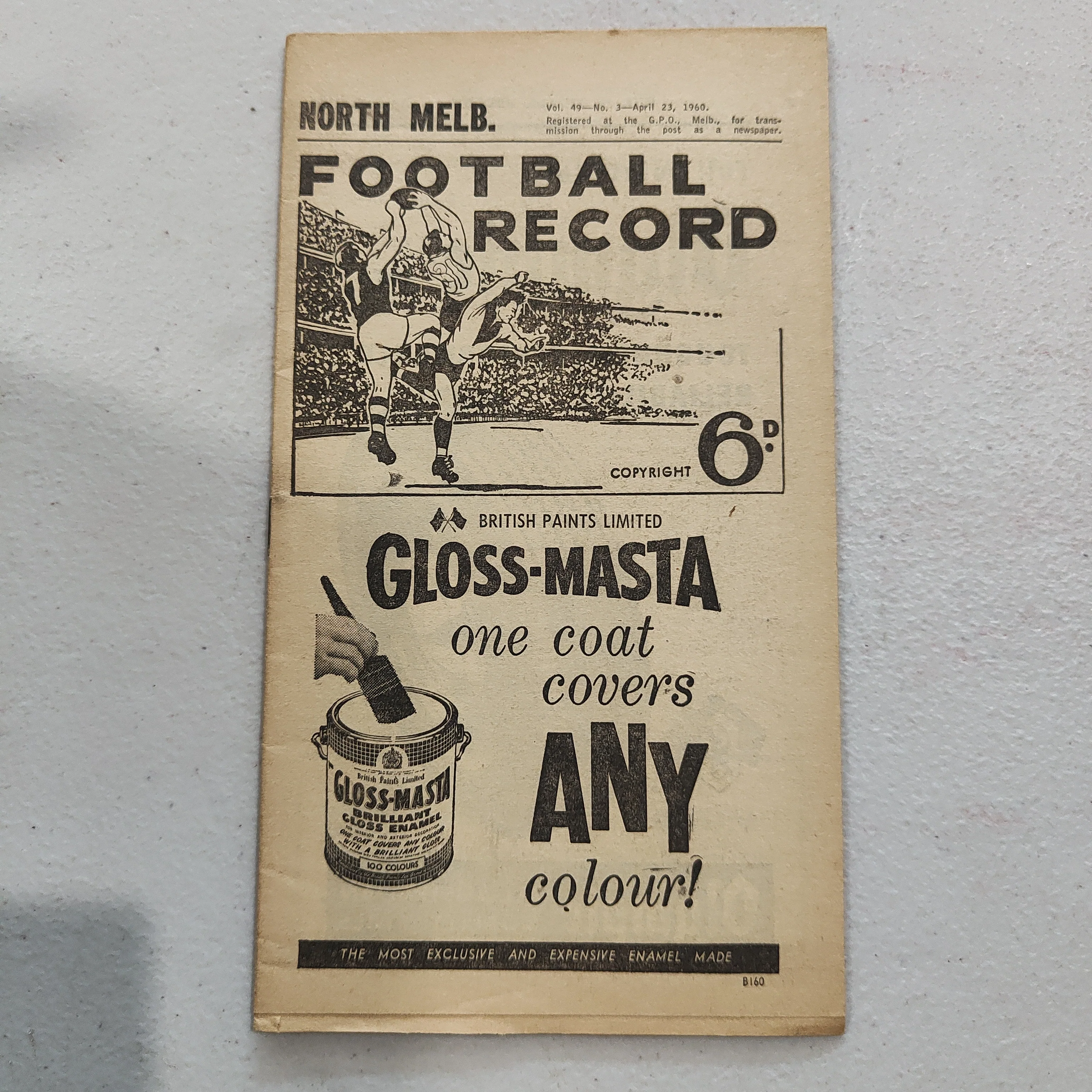 VFL 1960 April 23 North Melbourne v Footscray Football Record