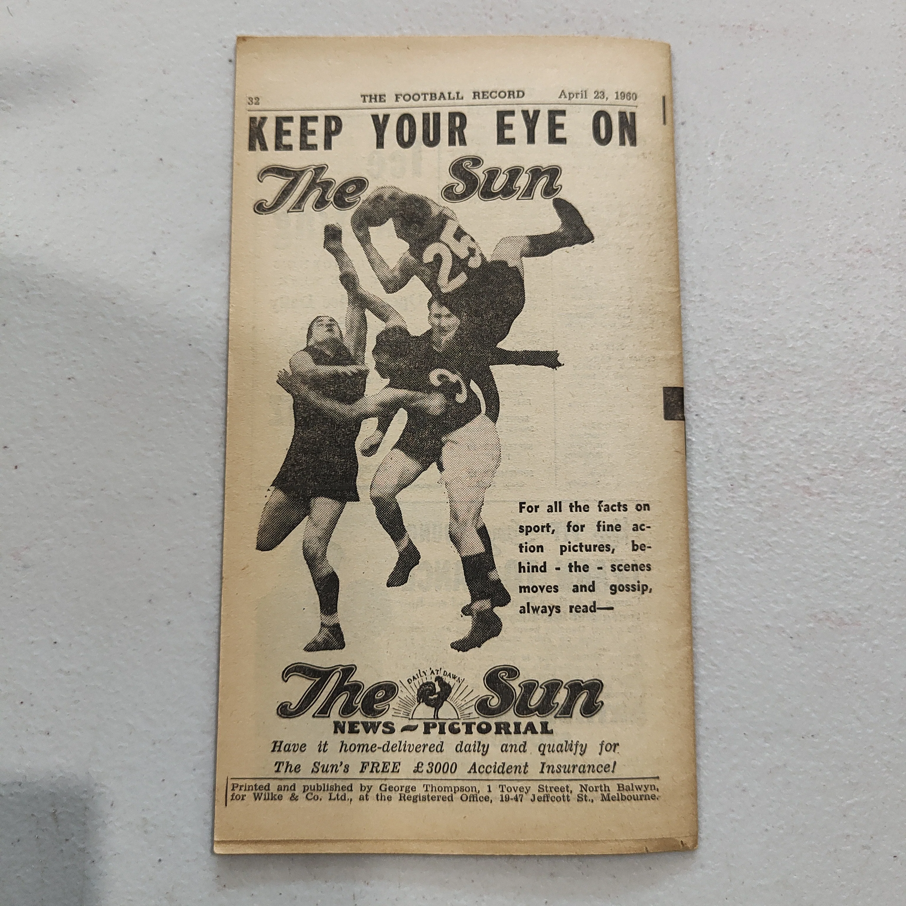 VFL 1960 April 23 North Melbourne v Footscray Football Record - Image 3