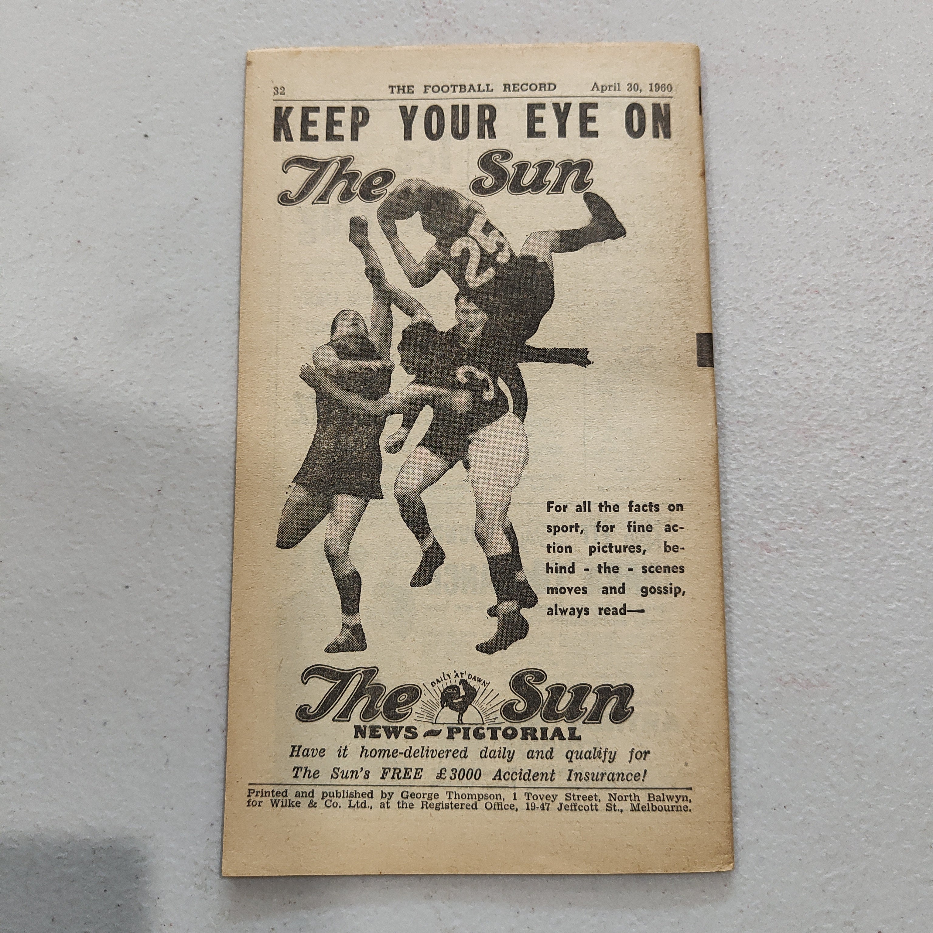 VFL 1960 April 30 Geelong v South Melbourne Football Record - Image 3