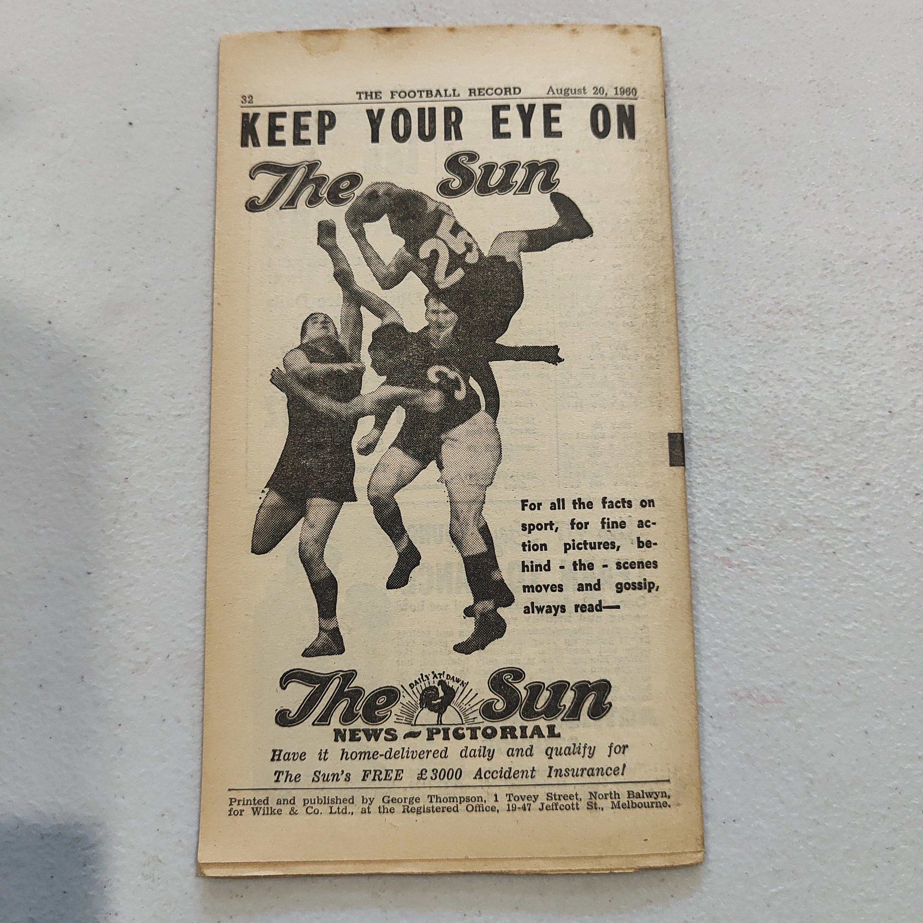 VFL 1960 August 20 Carlton v Geelong Football Record - Image 3
