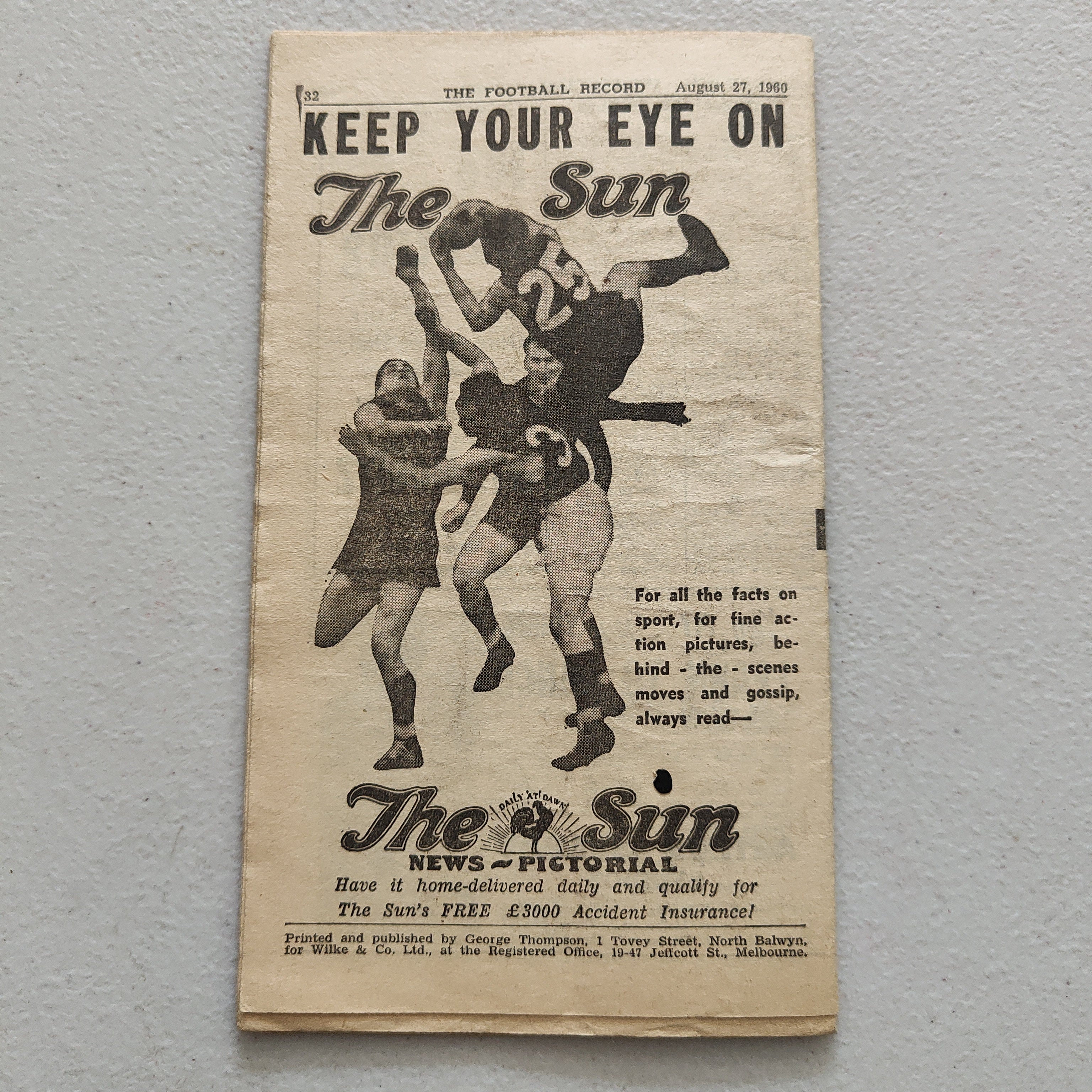 VFL 1960 August 27 Melbourne v Essendon Football Record - Image 3