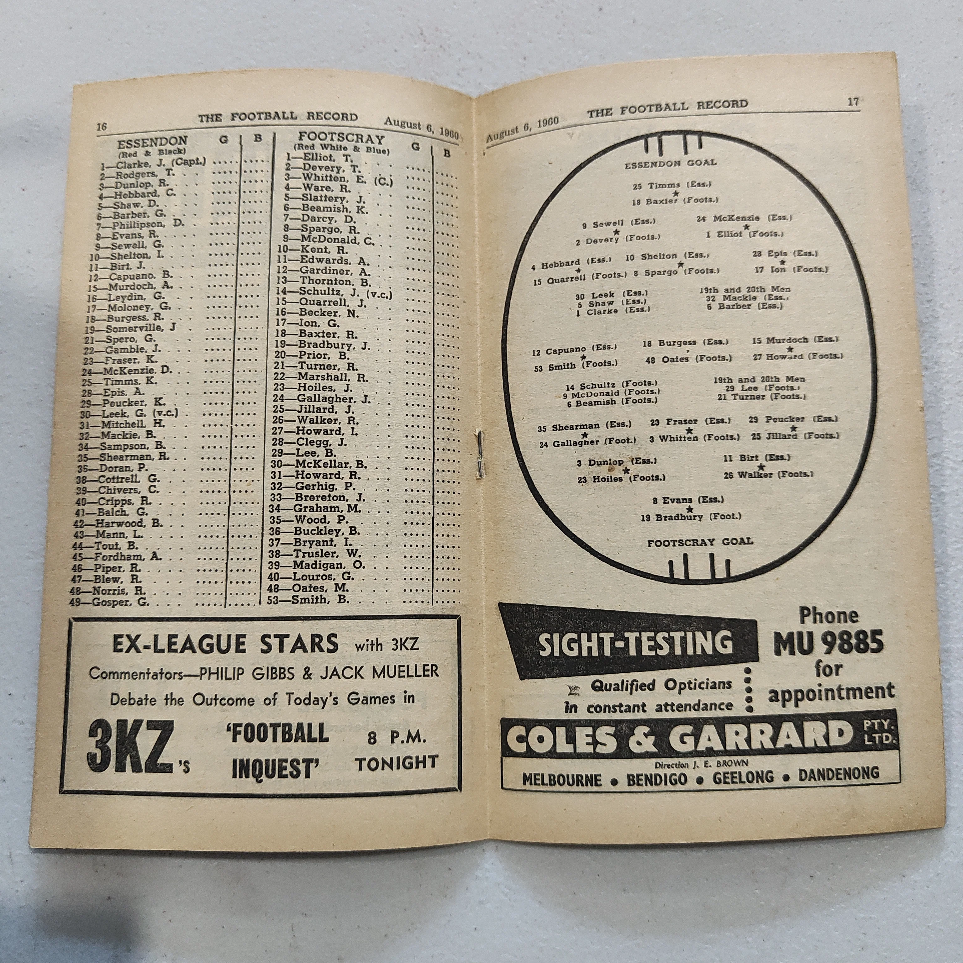 VFL 1960 August 6  Essendon v Footscray Football Record - Image 2