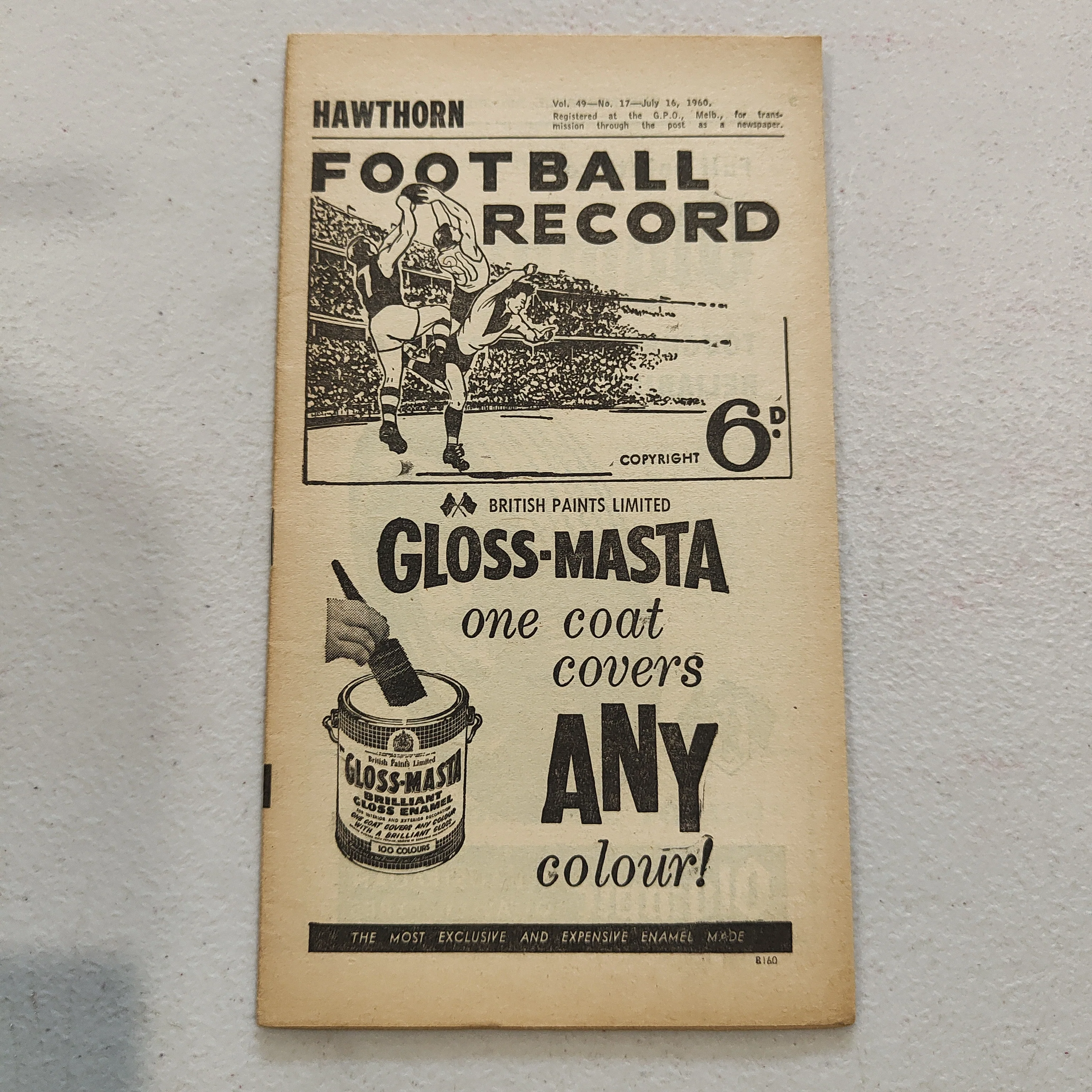 VFL 1960 July 16 Hawthorn v Essendon Football Record
