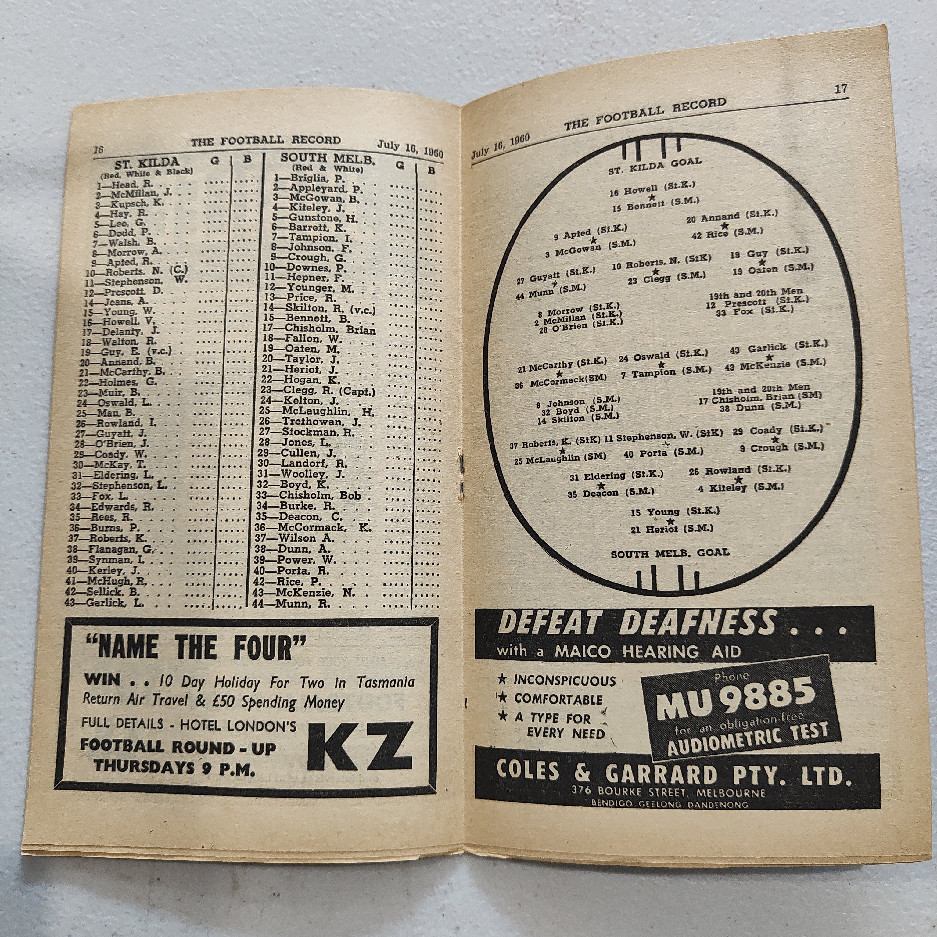 VFL 1960 July 16 St Kilda v South Melbourne Football Record - Image 2