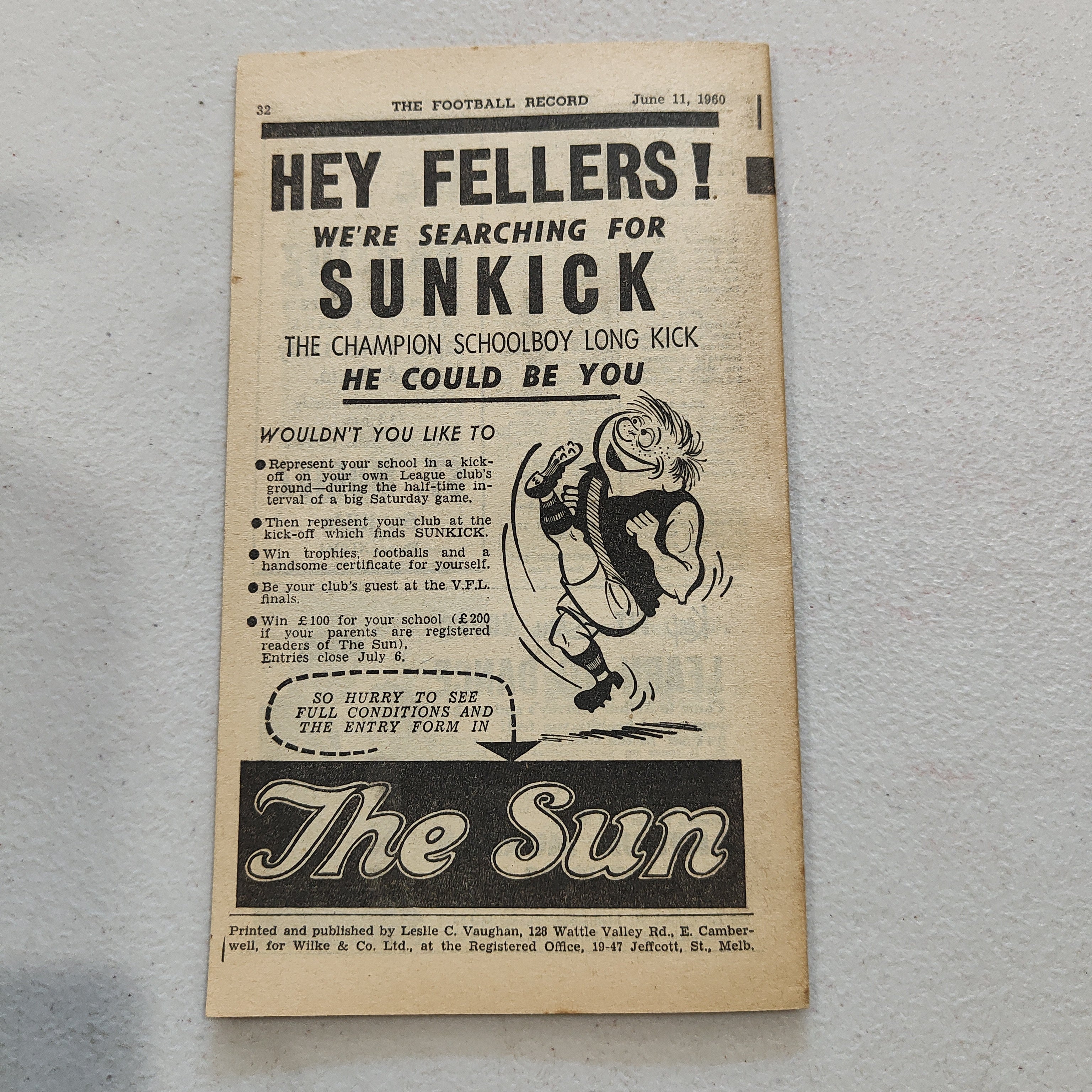 VFL 1960 June 11 Hawthorn v Richmond Football Record - Image 3