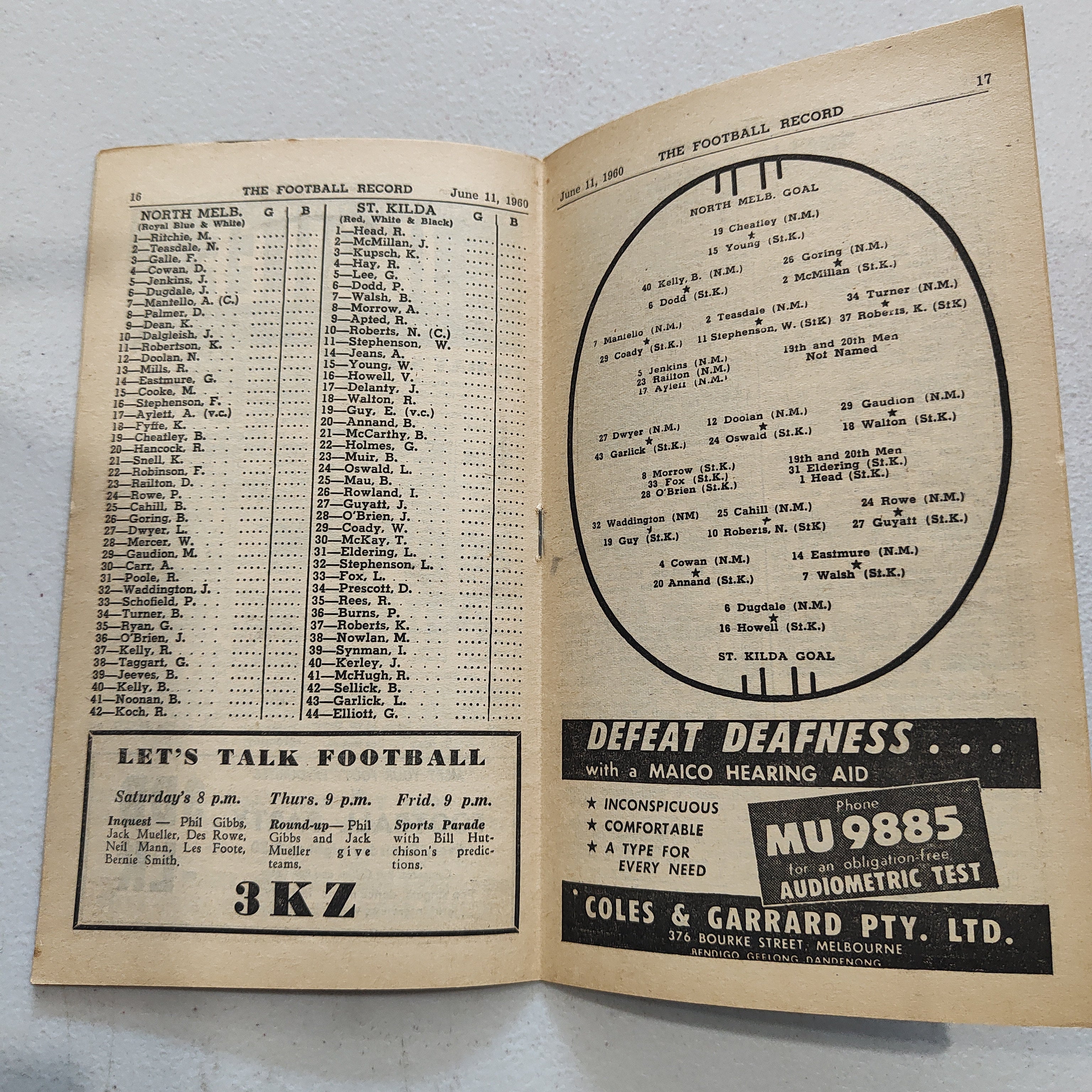 VFL 1960 June 11 North Melbourne v St Kilda Football Record - Image 2