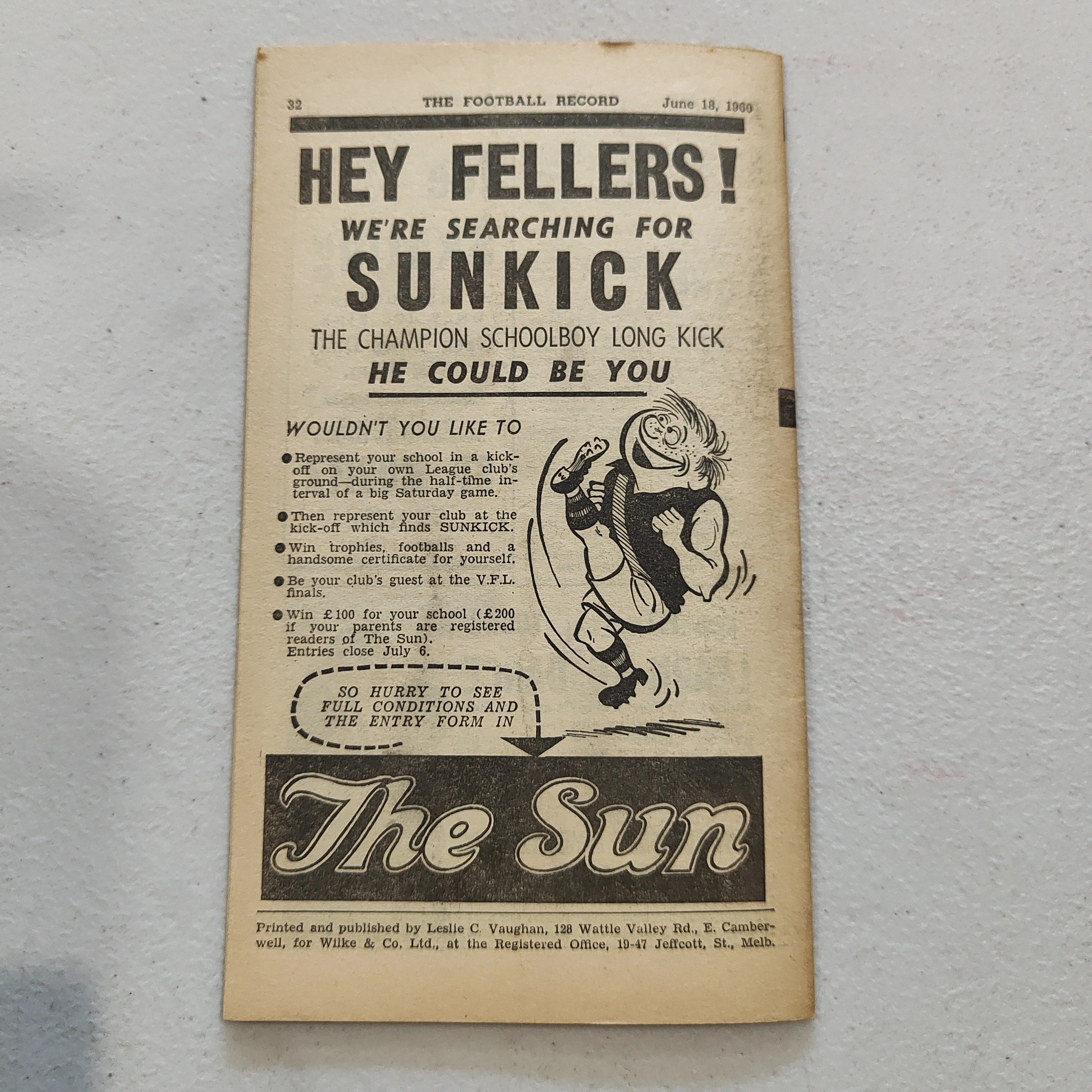 VFL 1960 June 18 Fitzroy v Melbourne Football Record - Image 3