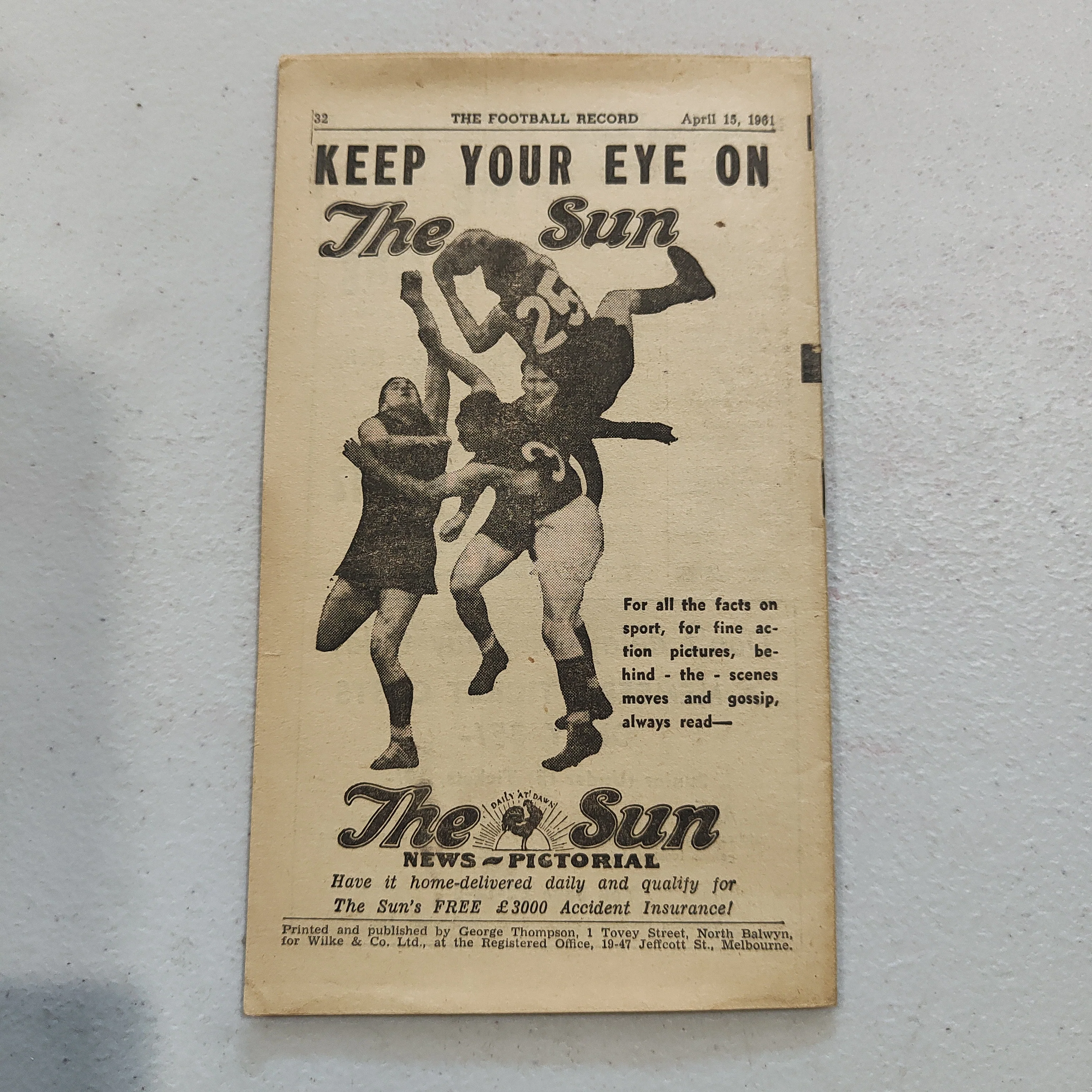 VFL 1961 April 15 St Kilda v Carlton Football Record - Image 3