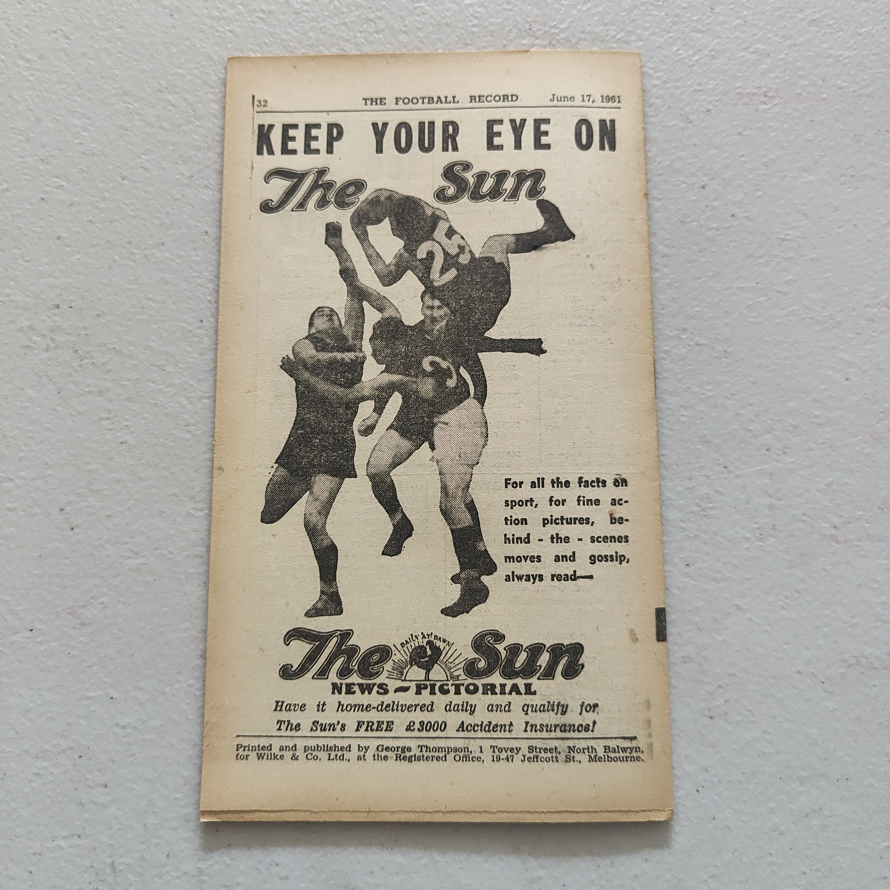 VFL 1961 June 17 Essendon v Carlton Football Record - Image 3