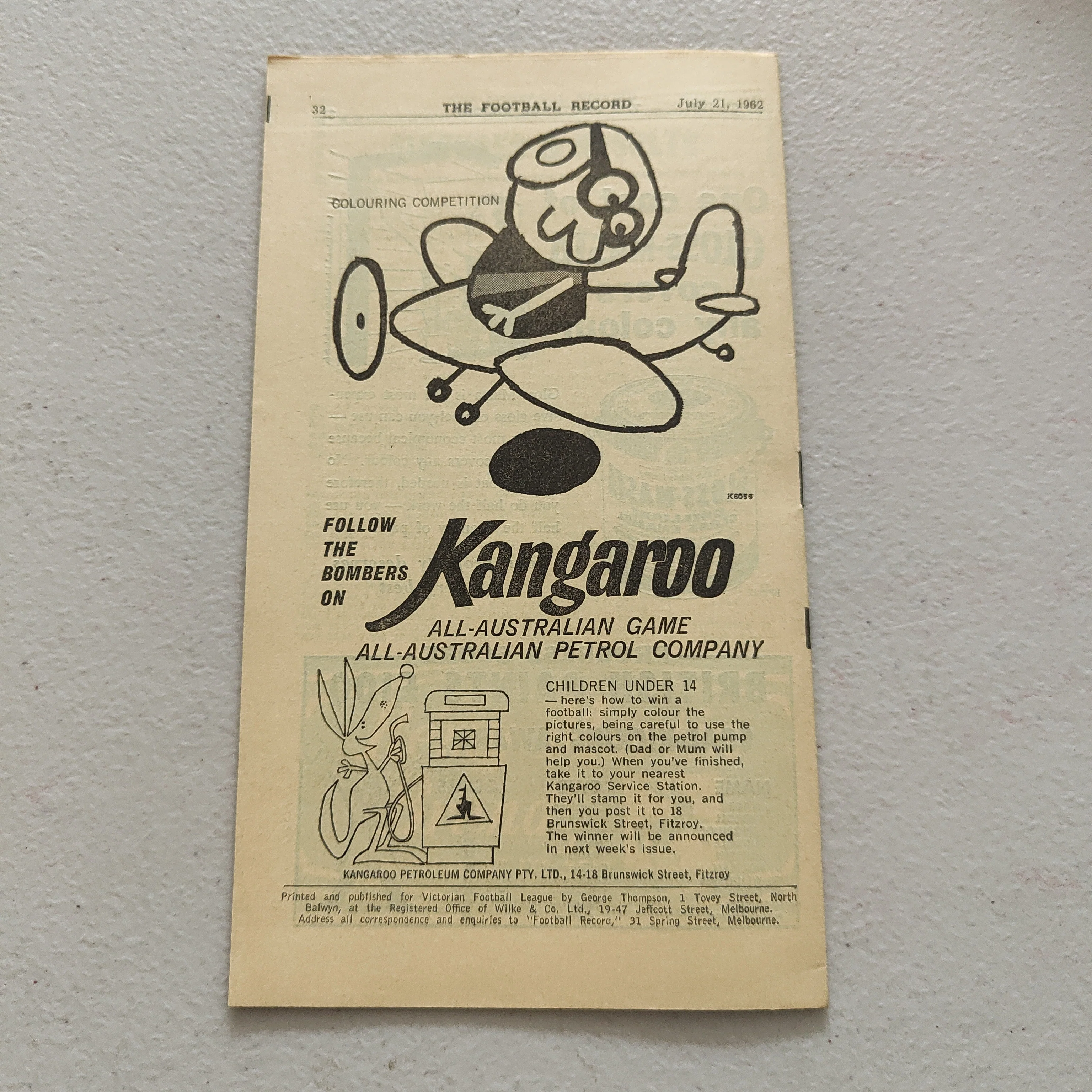 VFL 1962 July 21 Essendon v North Melbourne Football Record - Image 3