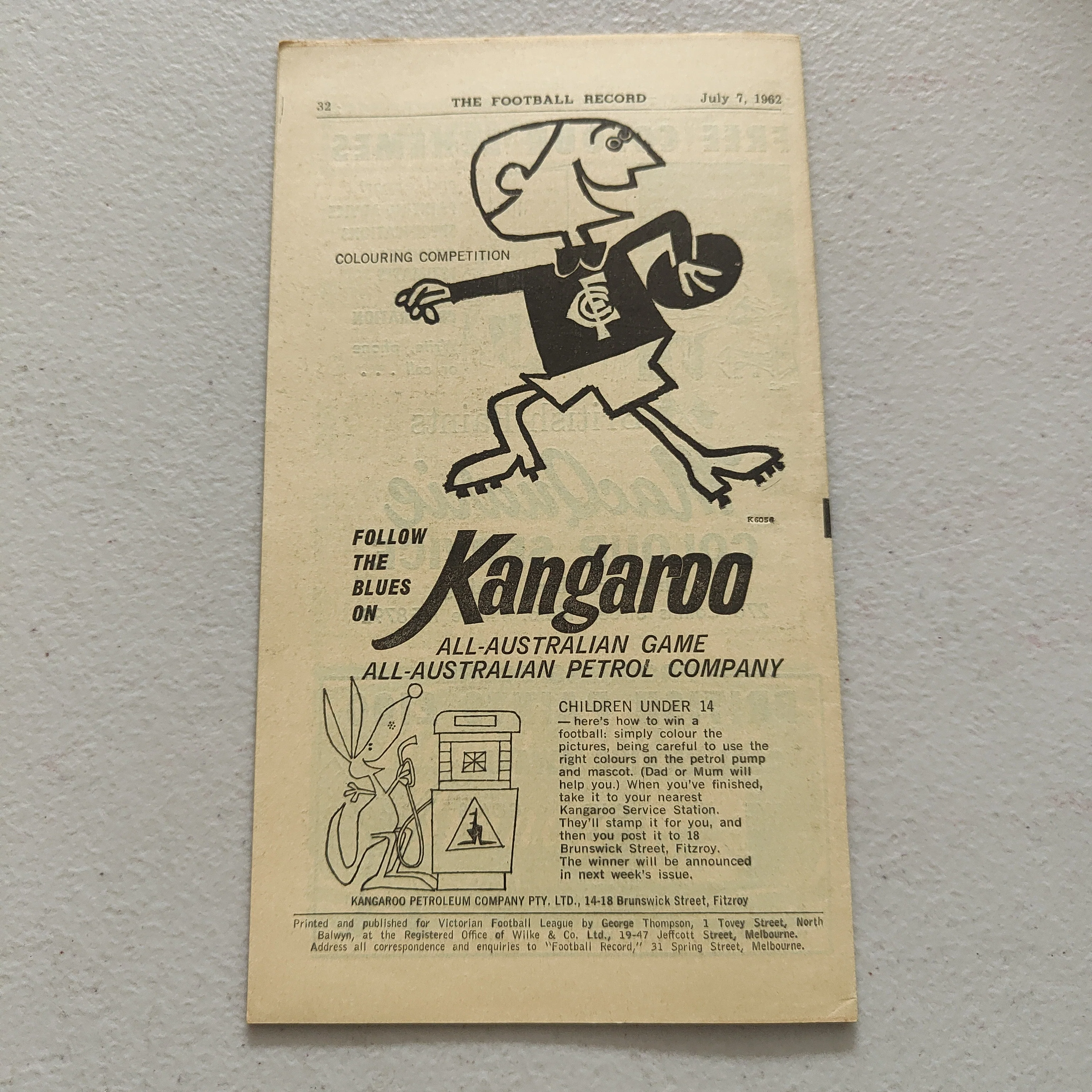 VFL 1962 July 7 Carlton v South Melbourne Football Record - Image 3