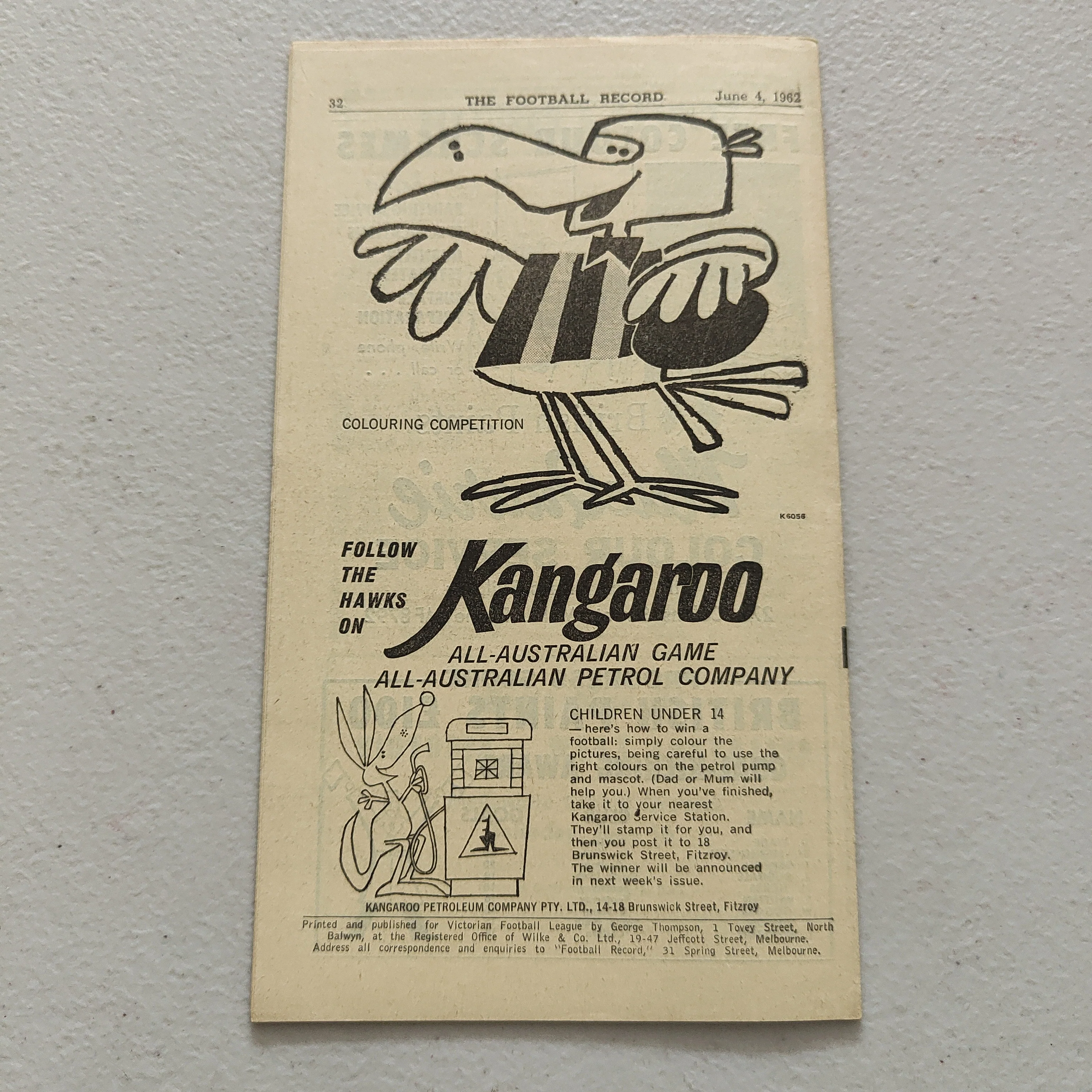 VFL 1962 June 4 Hawthorn v St Kilda Football Record - Image 3