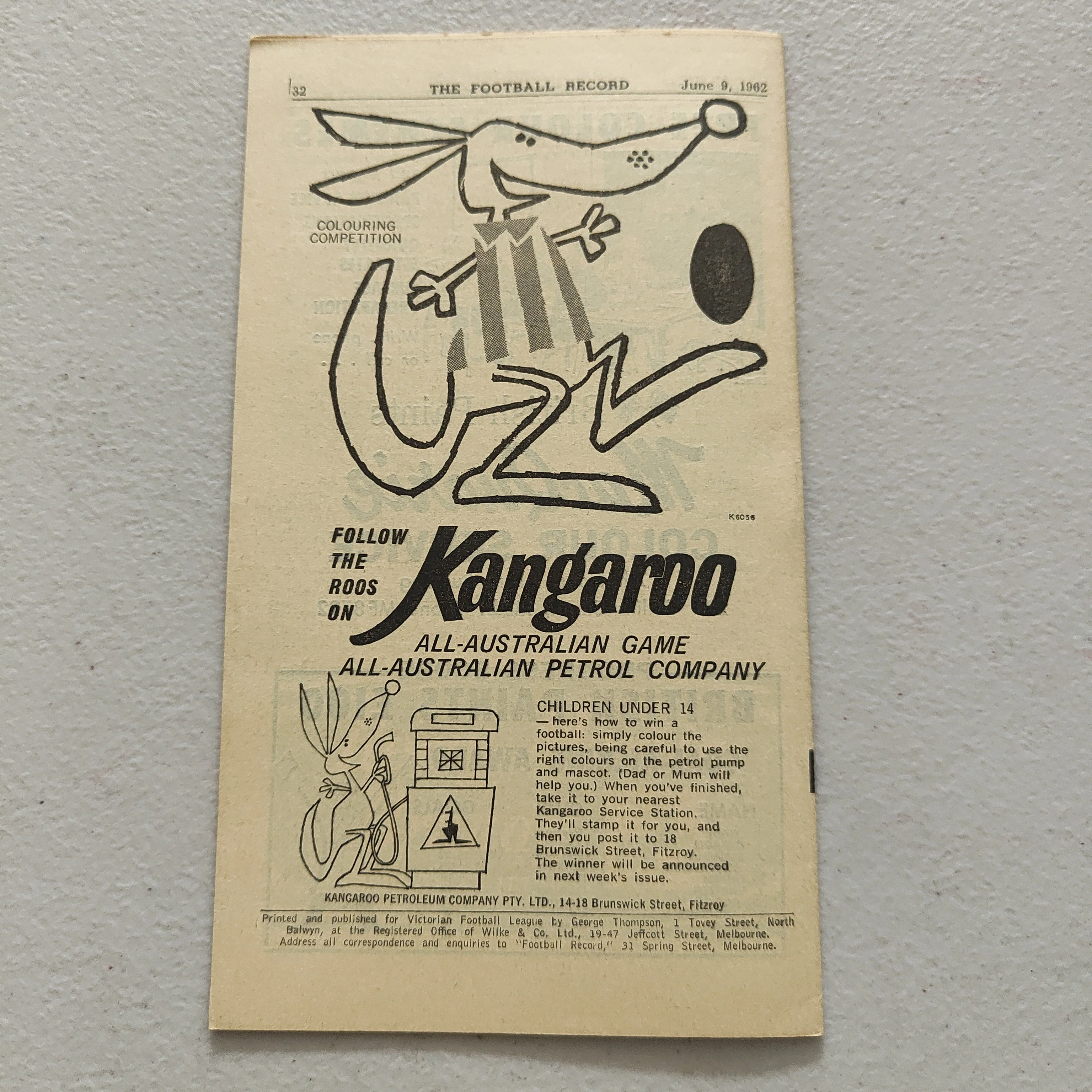 VFL 1962 June 9 North Melbourne v Collingwood Football Record - Image 3