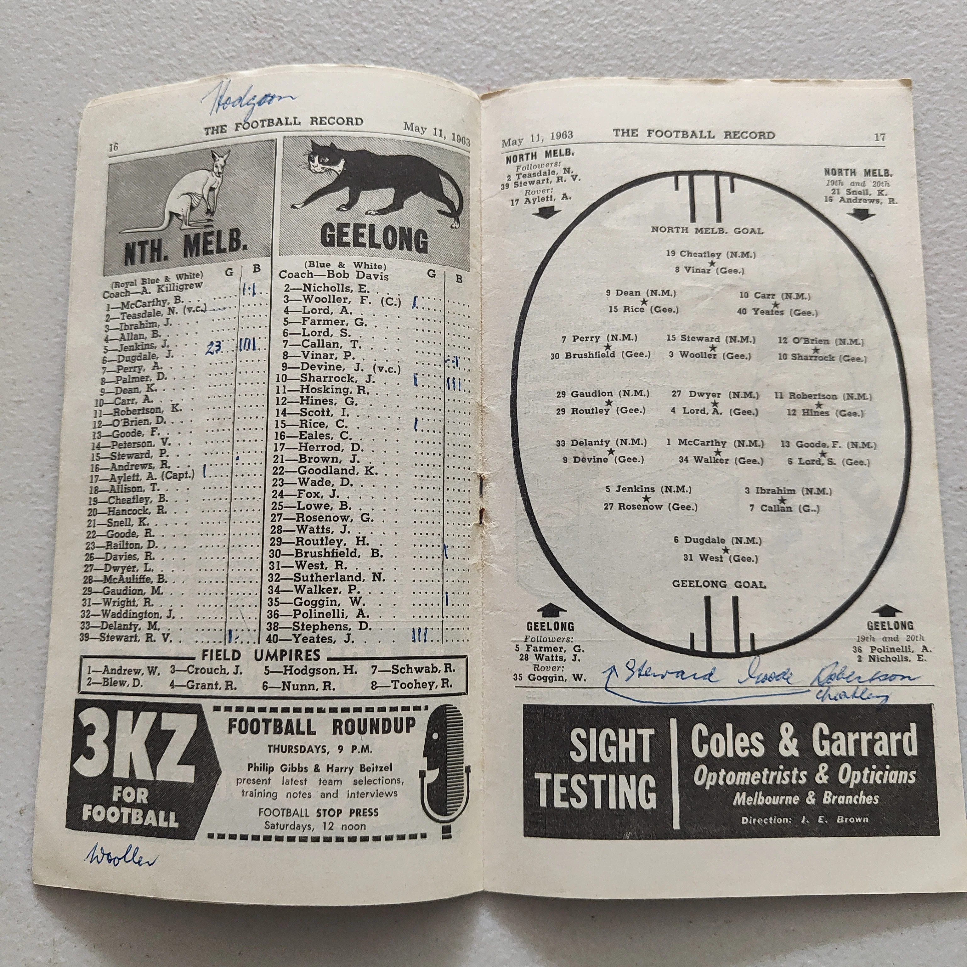 VFL 1963 May 11 North Melbourne v Geelong Football Record - Image 2