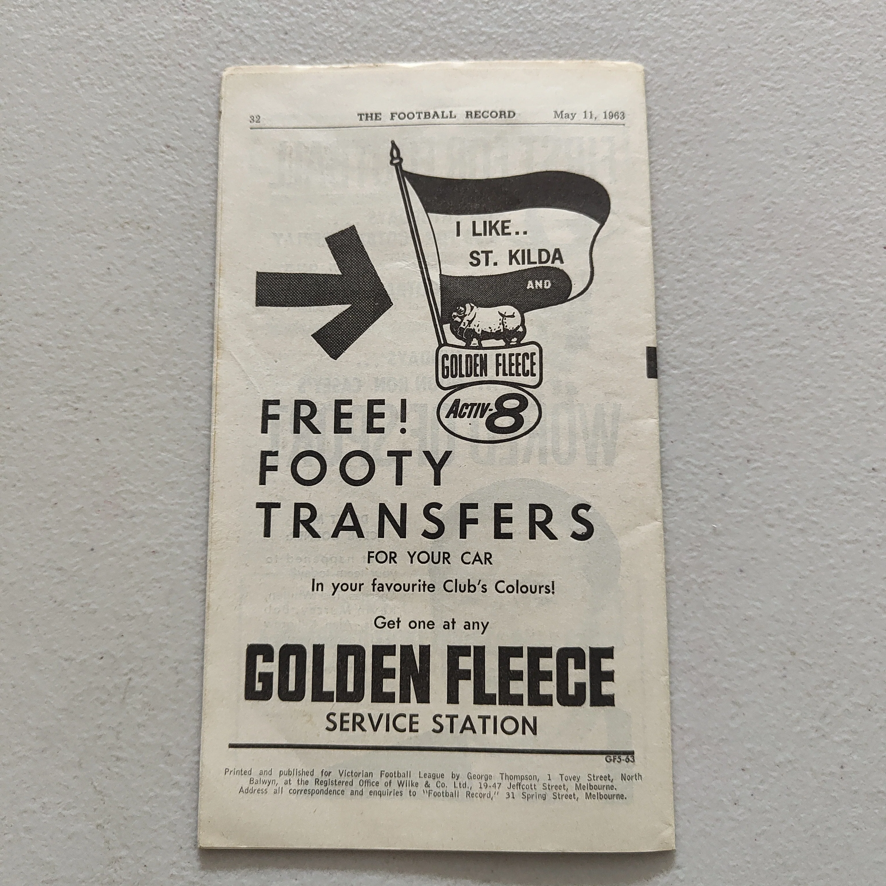 VFL 1963 May 11 North Melbourne v Geelong Football Record - Image 3