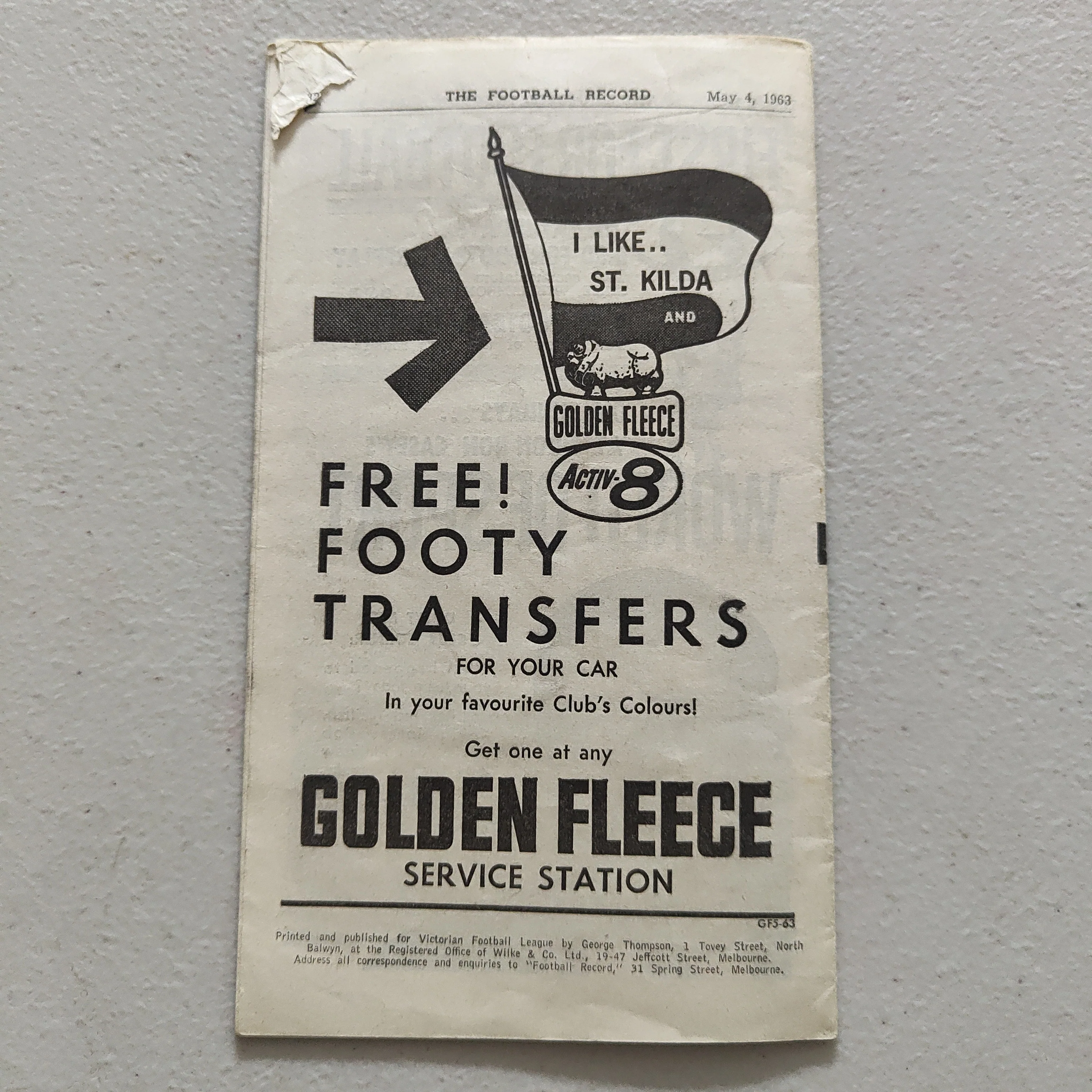 VFL 1963 May 4 Essendon v Melbourne Football Record - Image 3