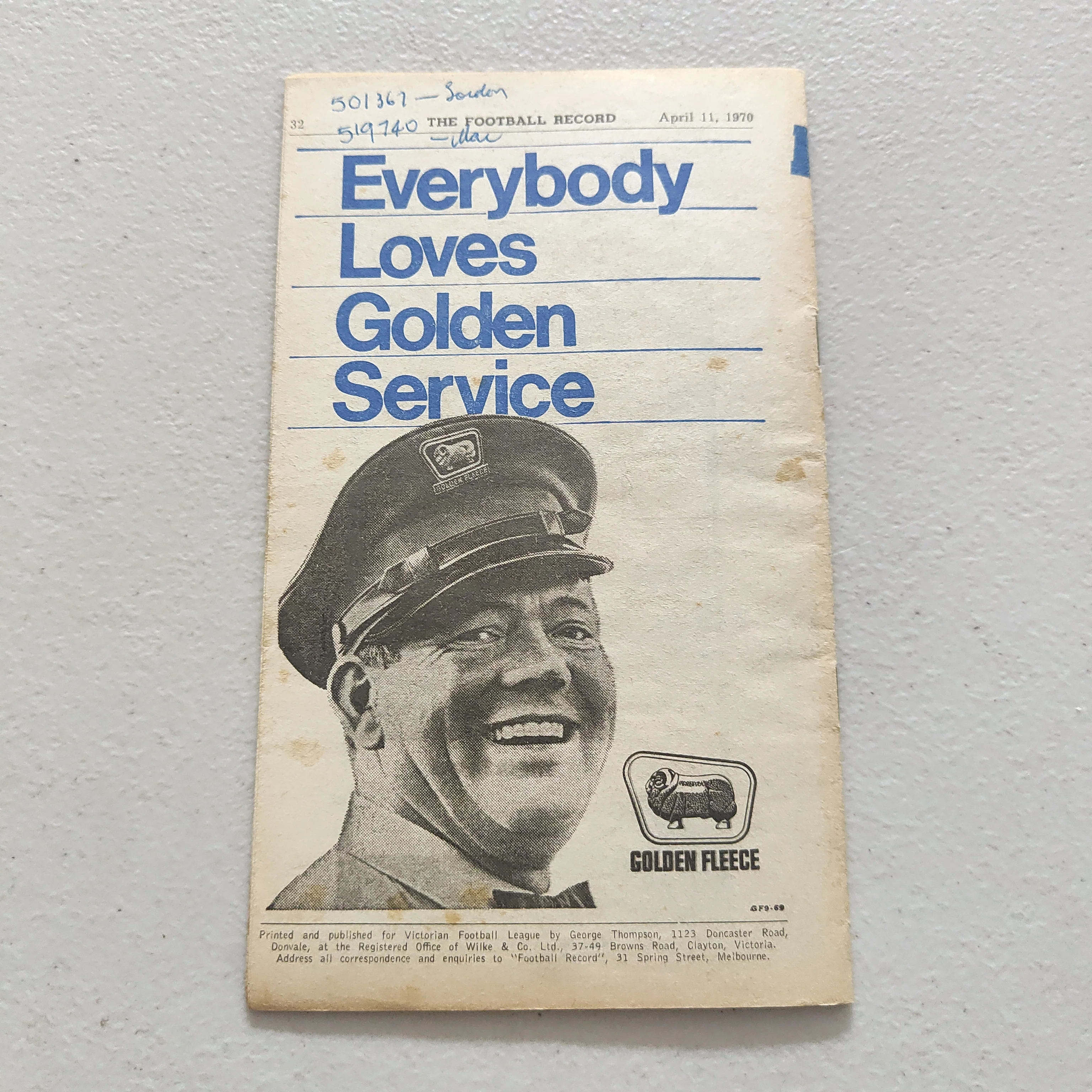 VFL 1970 April 11 Geelong v Carlton Football Record - Image 3