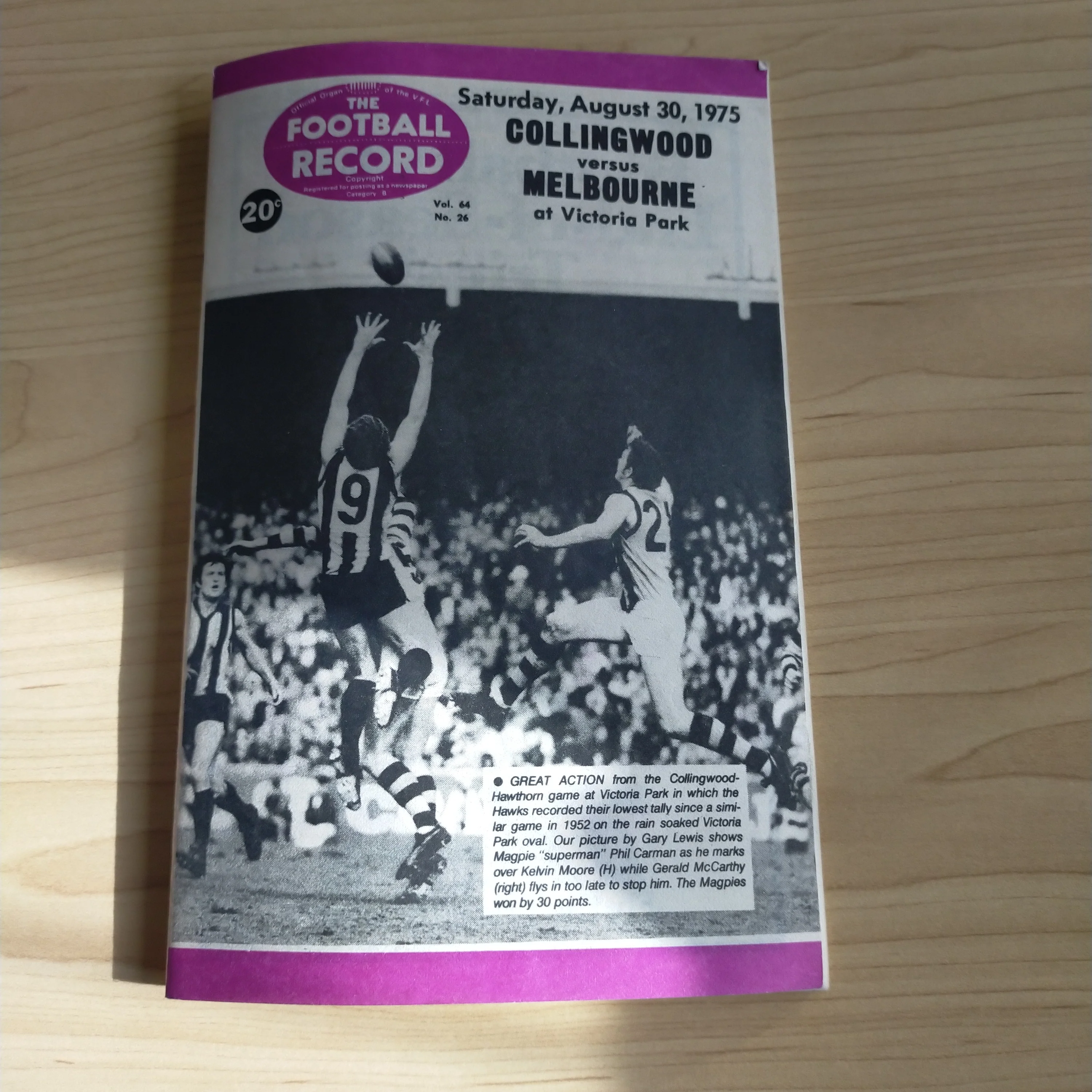 VFL 1975 August 30 Collingwood v Melbourne Football Record