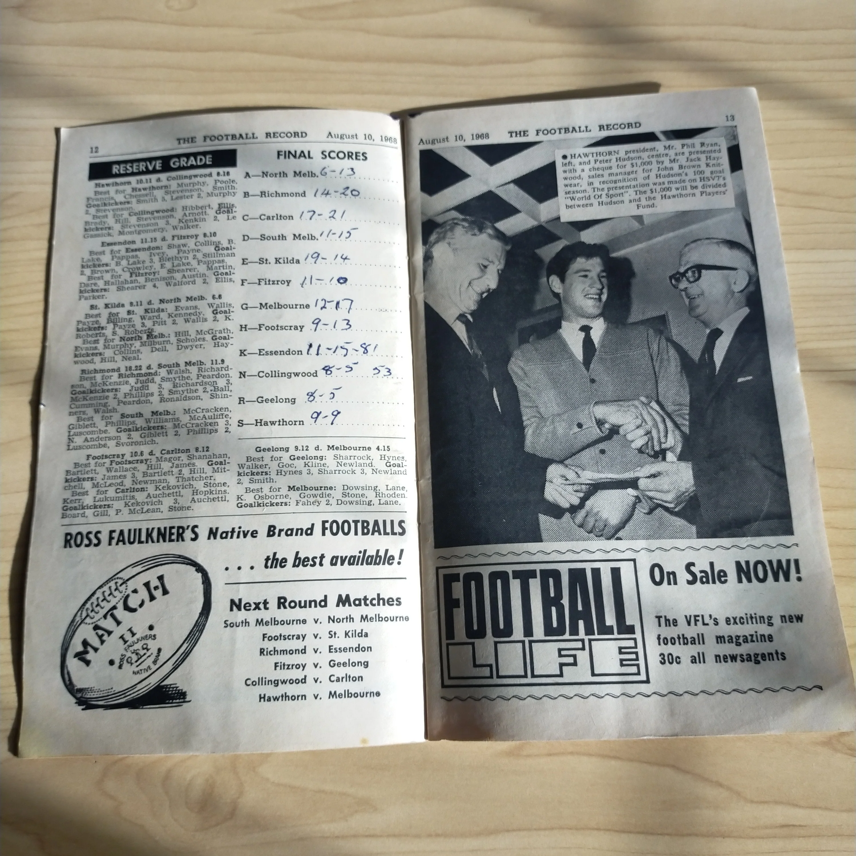 VFL 1968 August 10 Essendon v Collingwood Football Record - Image 4