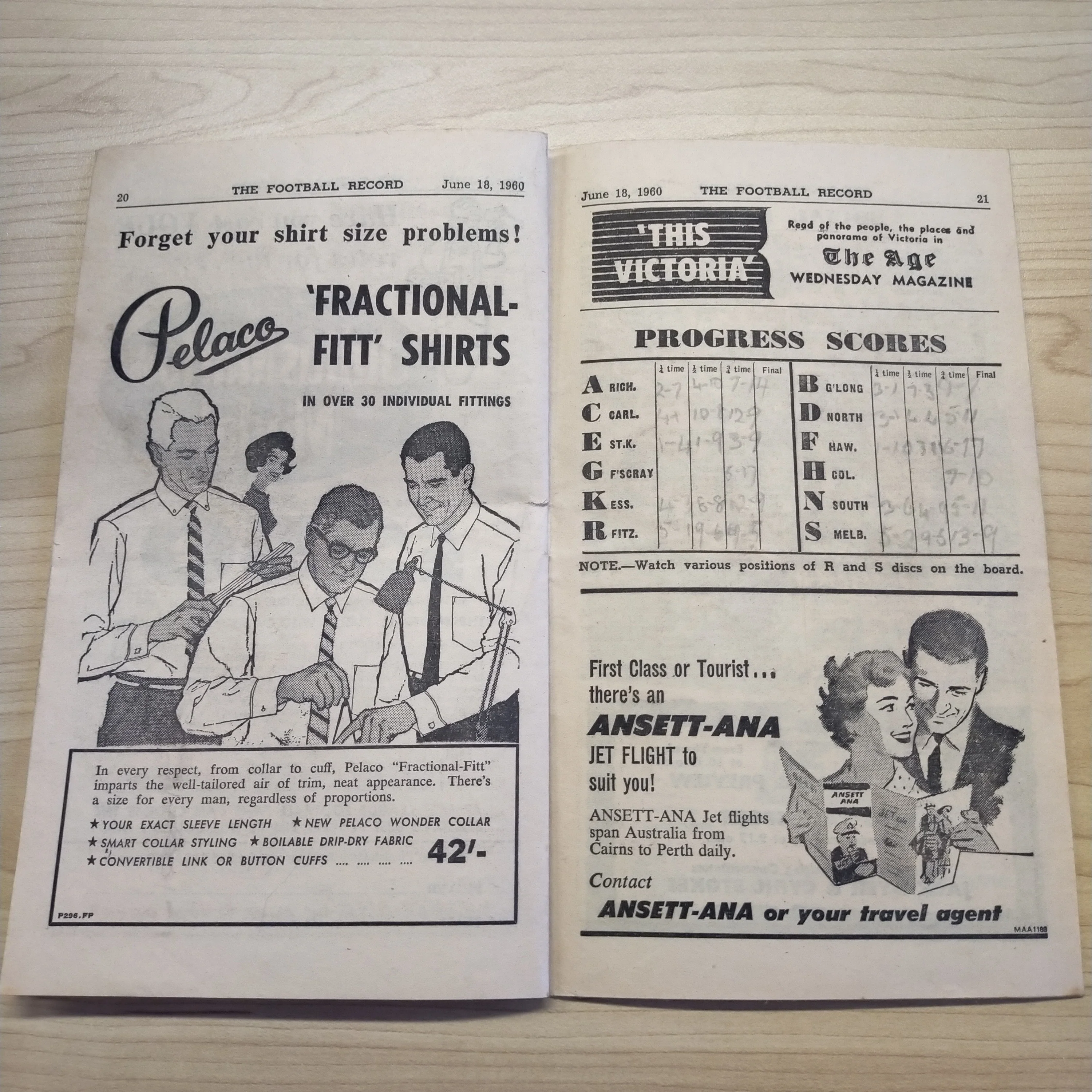 VFL 1960 June 18 Footscray v Collingwood Football Record - Image 3