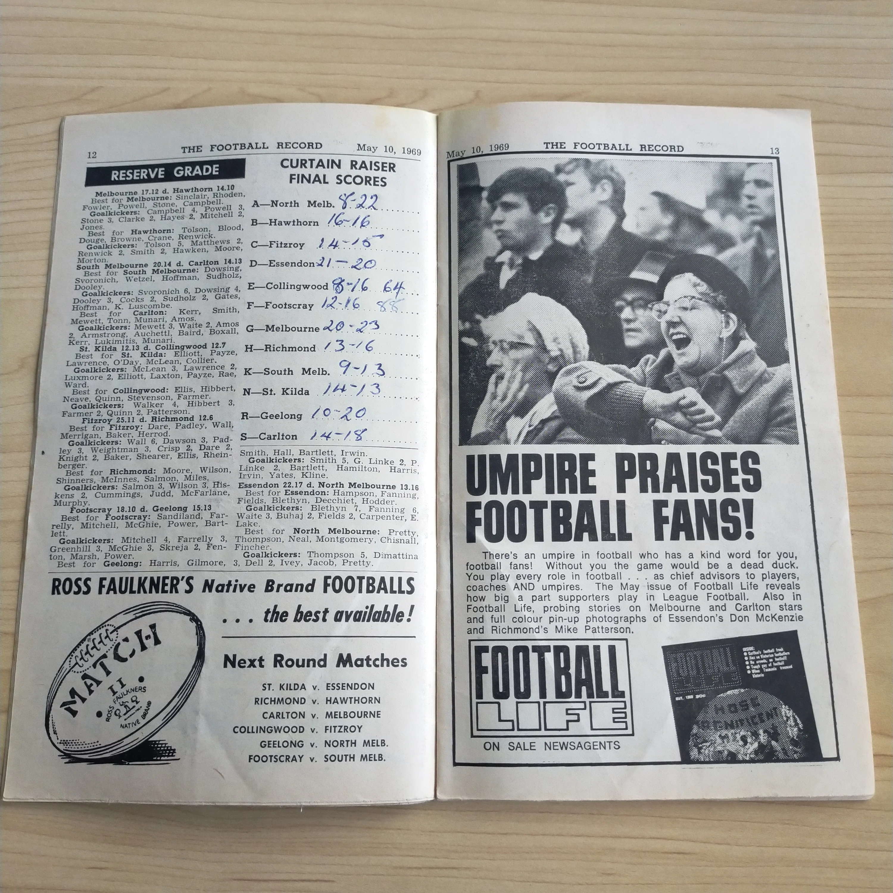 VFL 1969 May 10 Collingwood v Footscray Football Record - Image 4