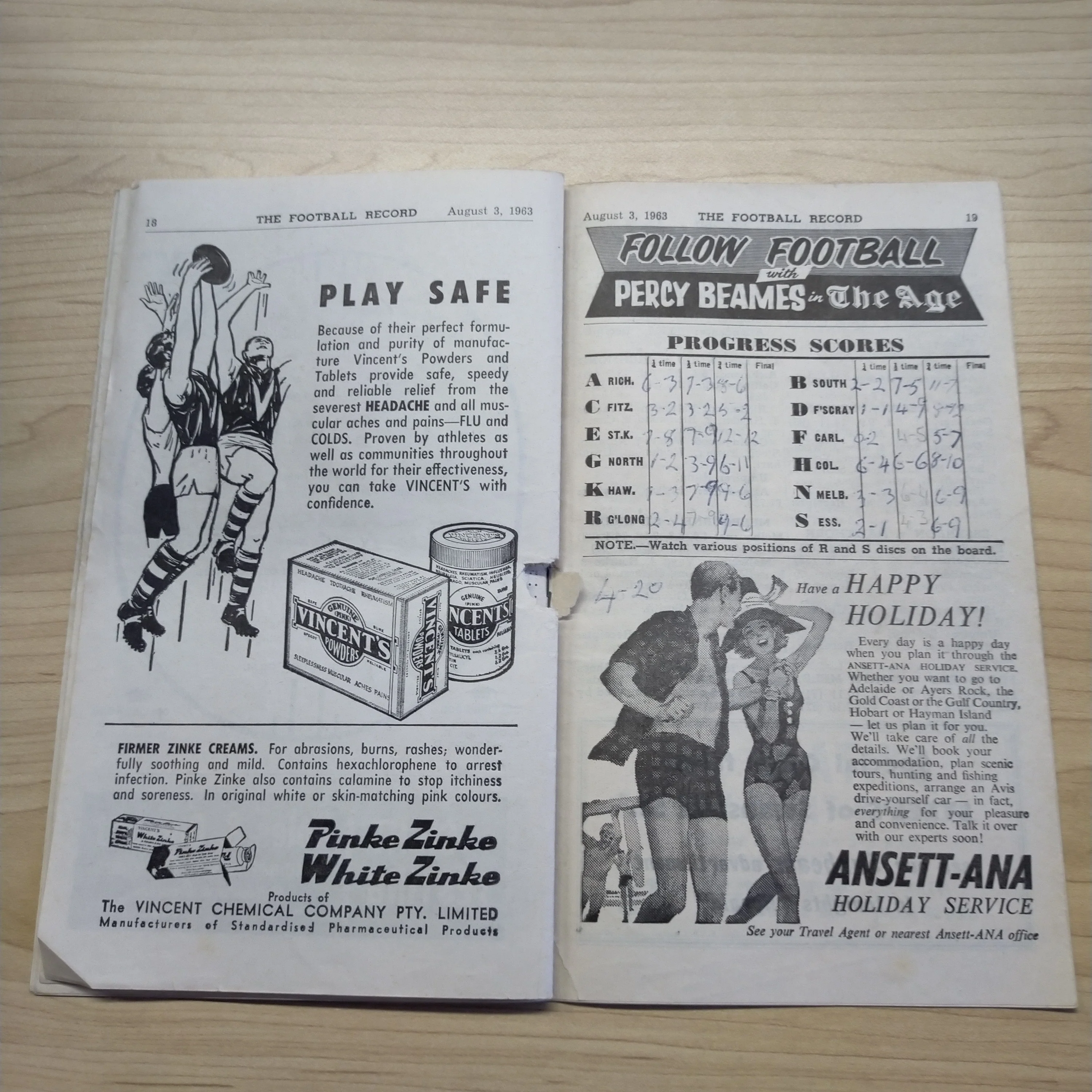 VFL 1963 August 3 North Melbourne v Collingwood Football Record - Image 3