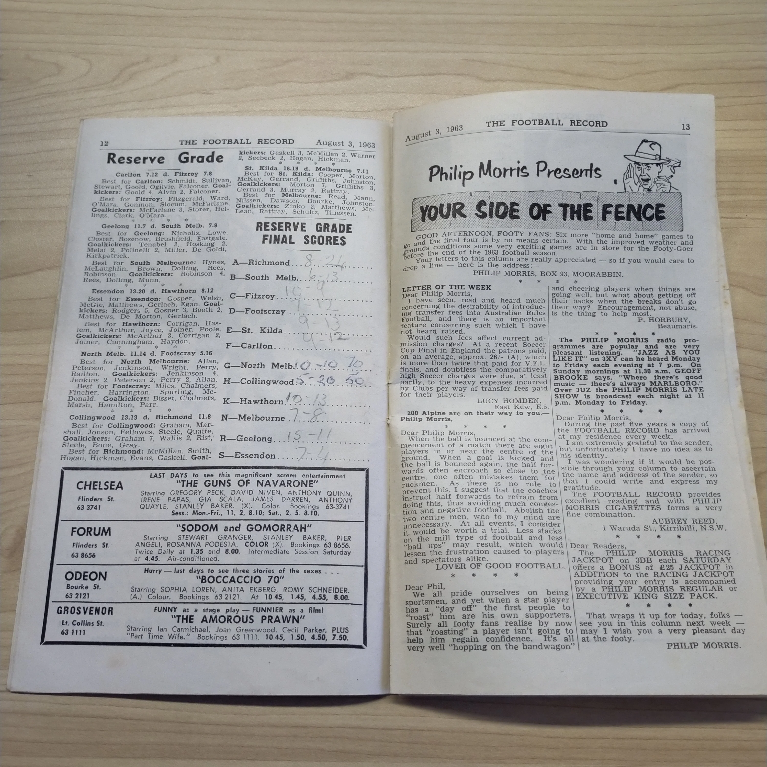 VFL 1963 August 3 North Melbourne v Collingwood Football Record - Image 4