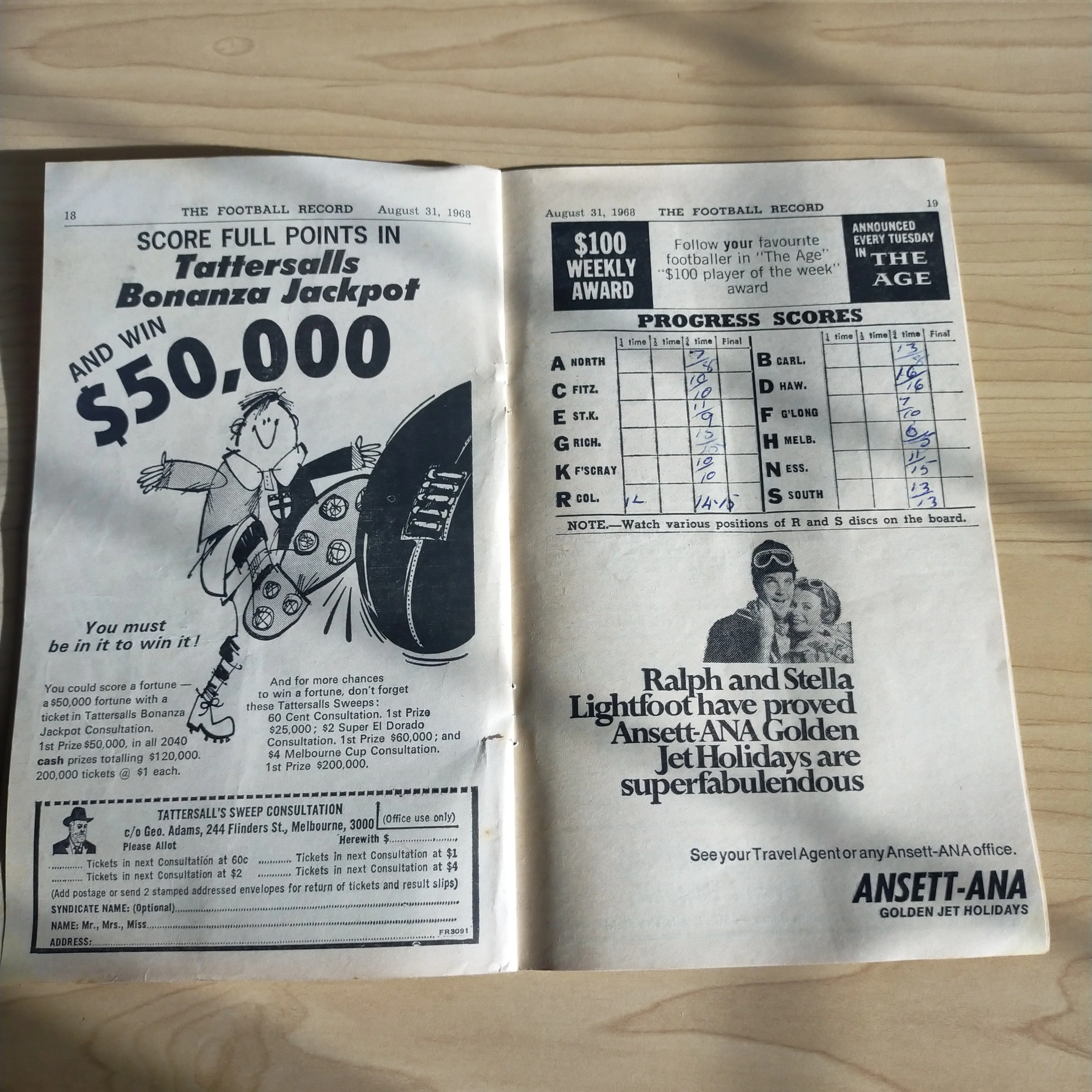 VFL 1968 August 31 Collingwood v South Melbourne Football Record - Image 3