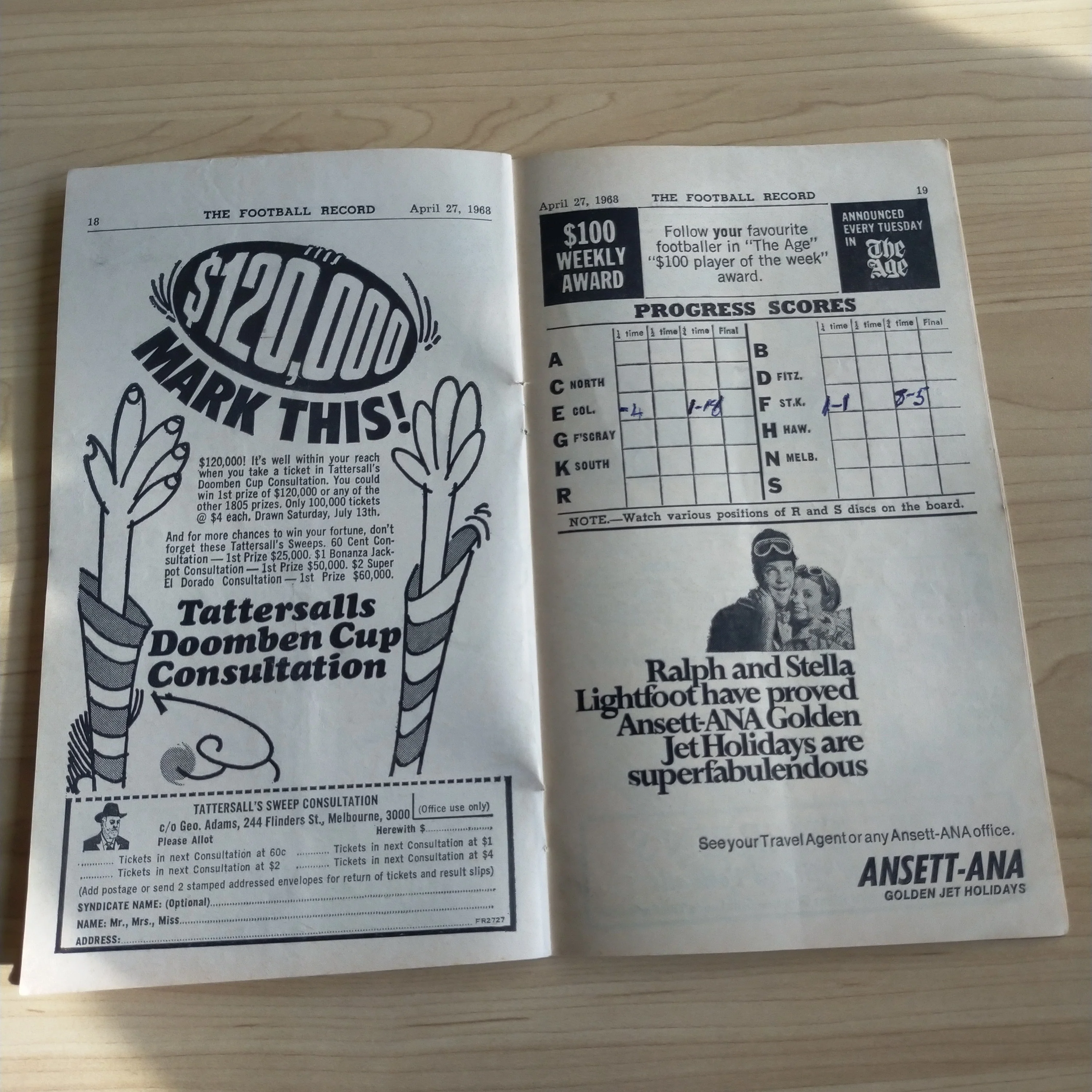 VFL 1968 April 27 Collingwood v St Kilda Football Record - Image 3