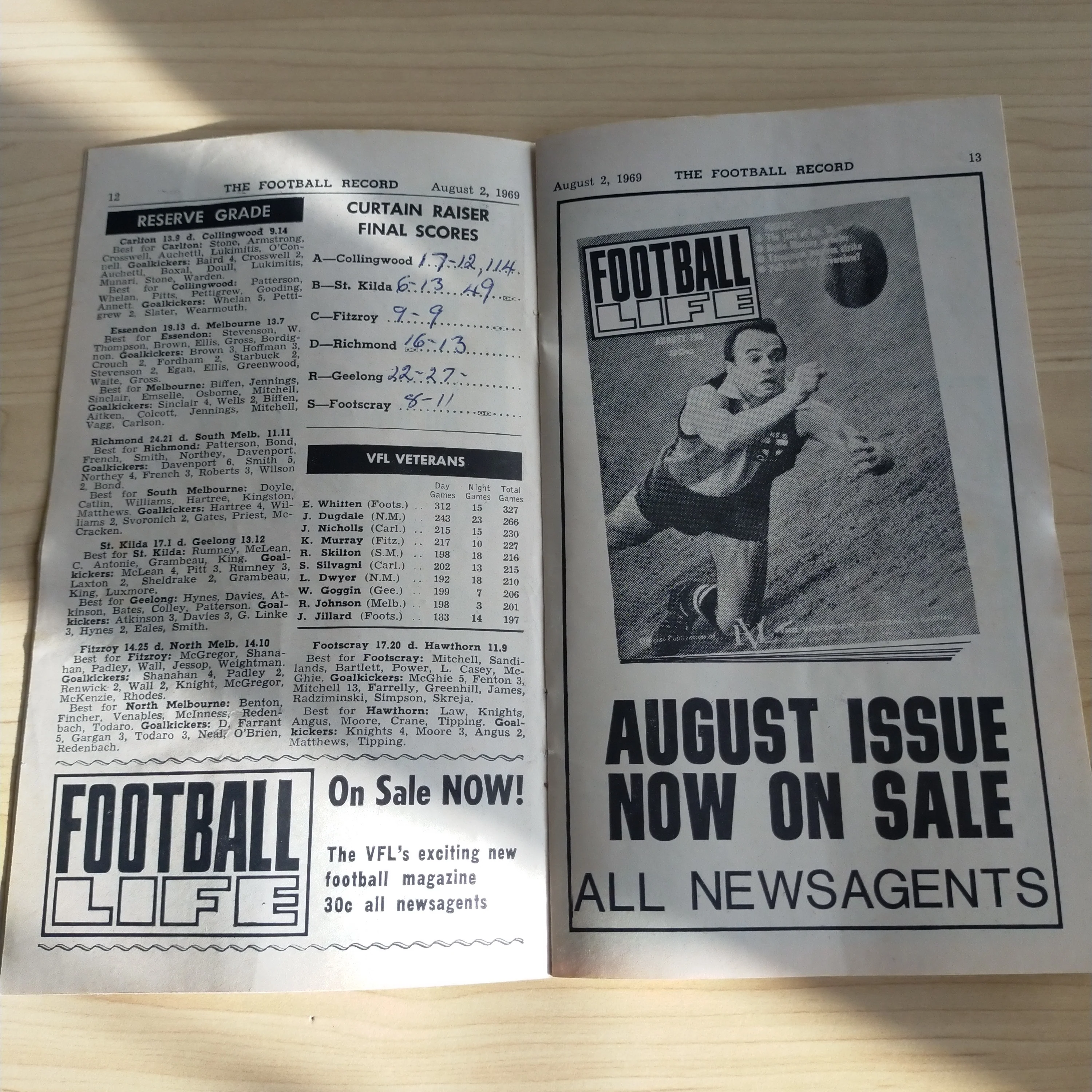 VFL 1969 August 2 Collingwood v St Kilda Football Record - Image 4