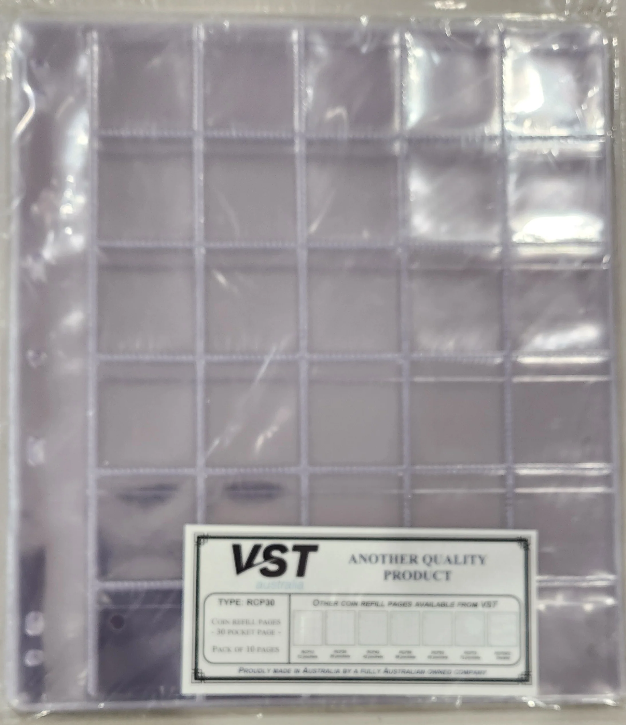 VST Coin Pages RCP30 Packet of 10 Ideal for 50c Coins