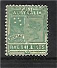 WA Western Australia Australian States SG 148 5/- stars constellations emerald-green MLH