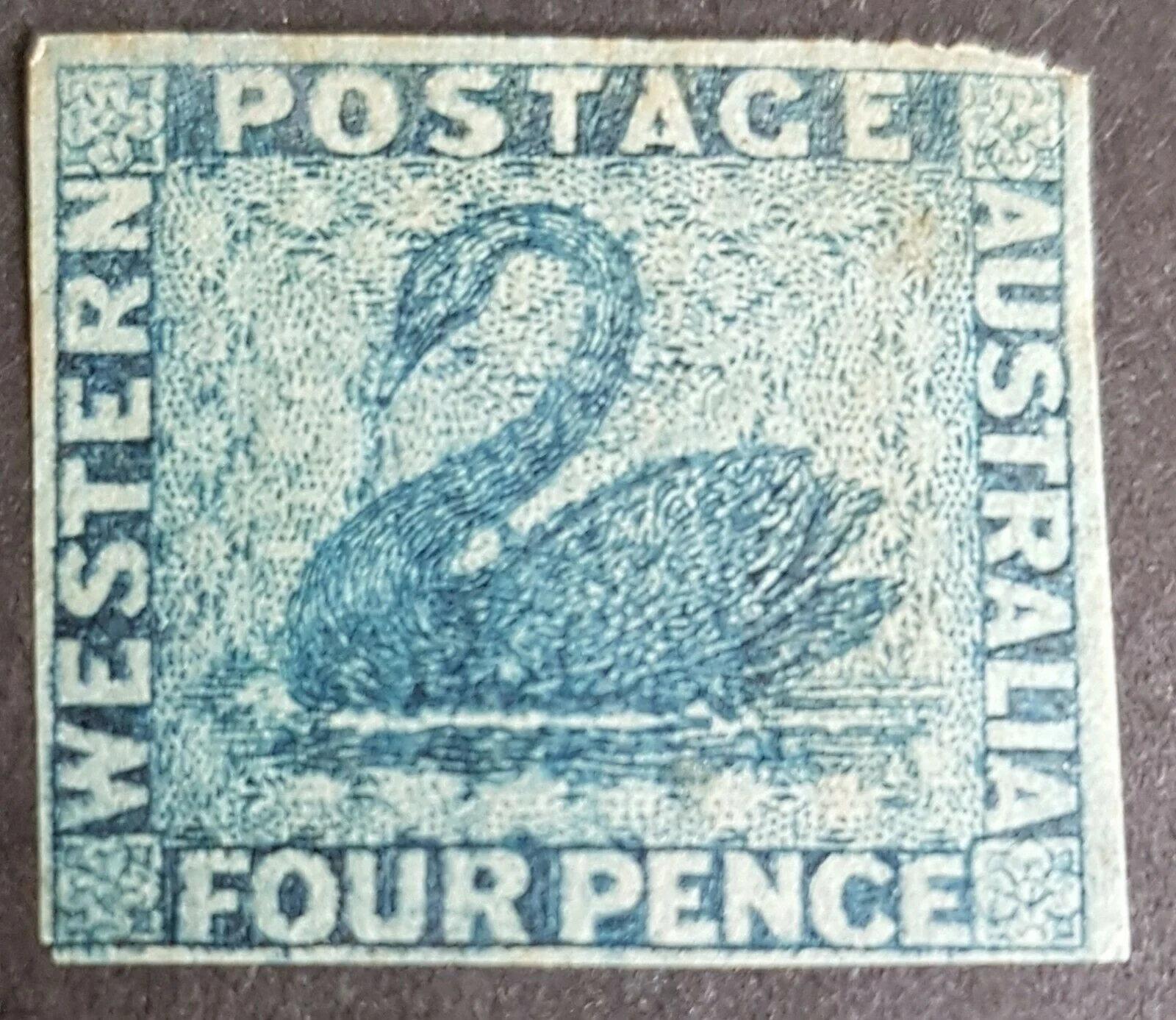 WA Western Australia Australian States SG 27 4d deep blue Swan birds MLH