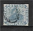 WA Western Australia Australian States SG 3a 4d blue Swan bird imperf FU