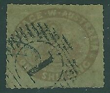 WA Western Australia Australian States SG 6a 1/- Pale brown Swan birds Rouletted Superb used