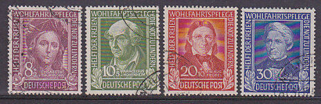 West Germany SG 1039-42 1949 Refugees' Relief Fund Fine used Michel 117-20