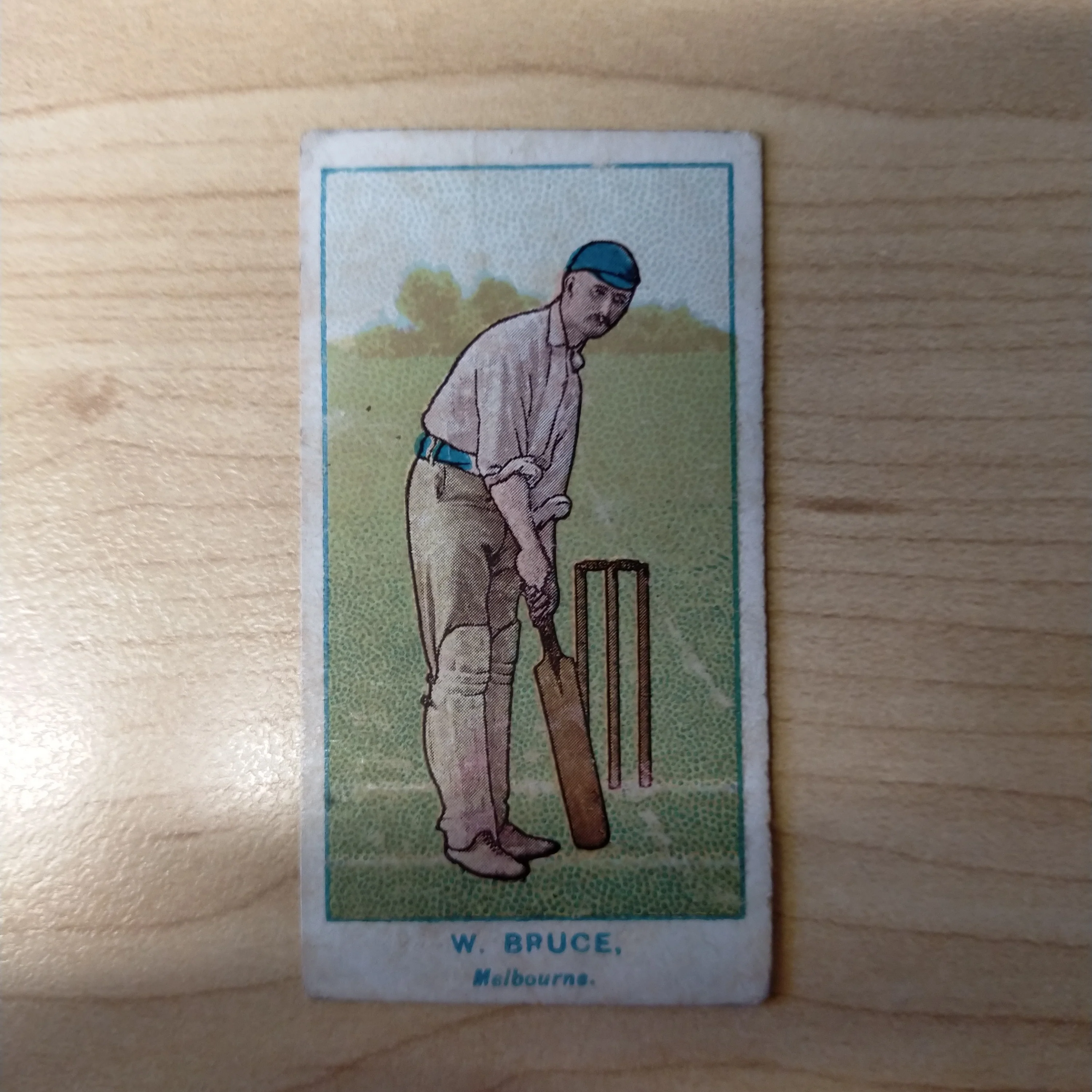 Will's Capstan Cigarettes W Bruce Melbourne Green Back Club Cricketers Cricket Cigarette Card