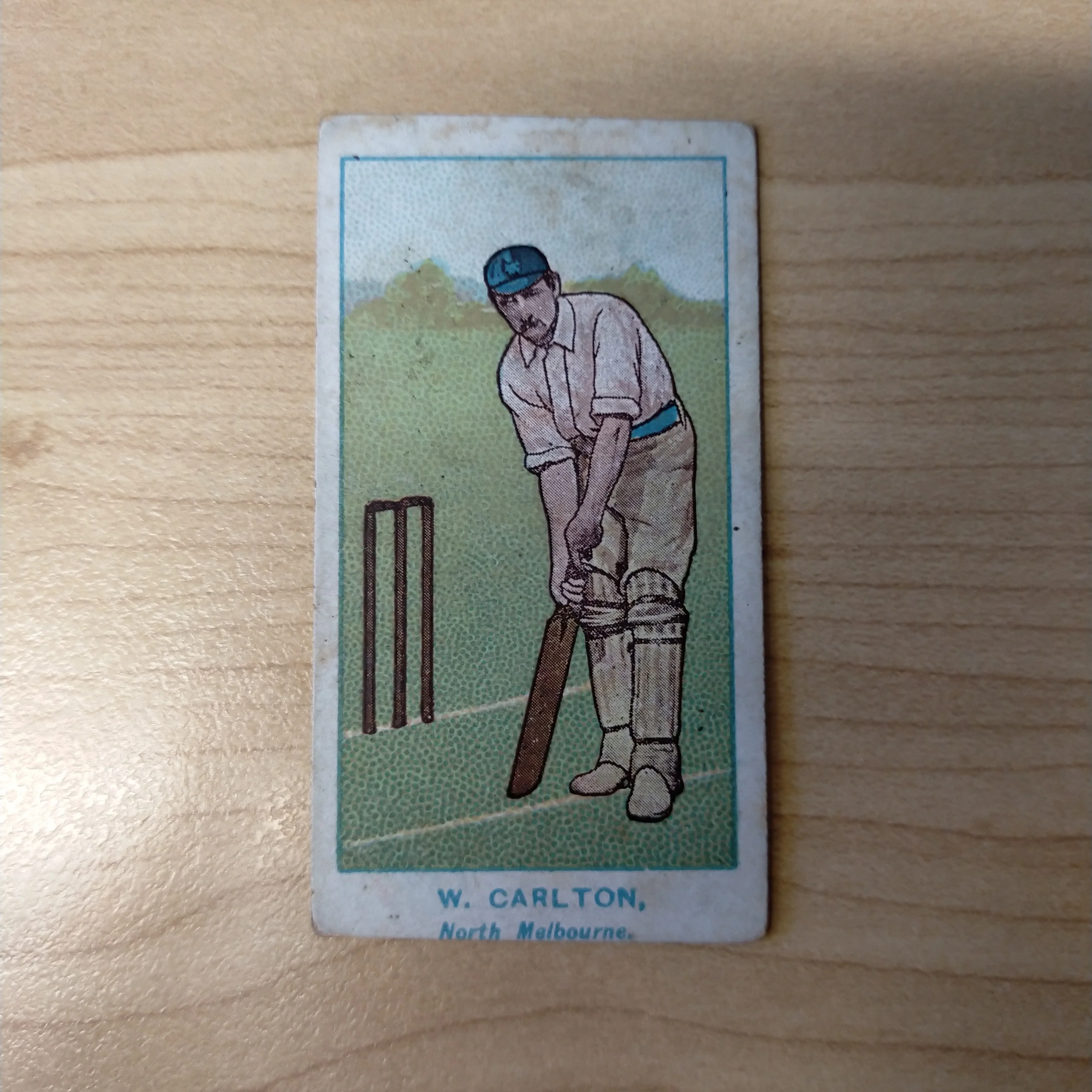 Will's Capstan Cigarettes W Carlton North Melbourne Green Back Club Cricketers Cricket Cigarette Card